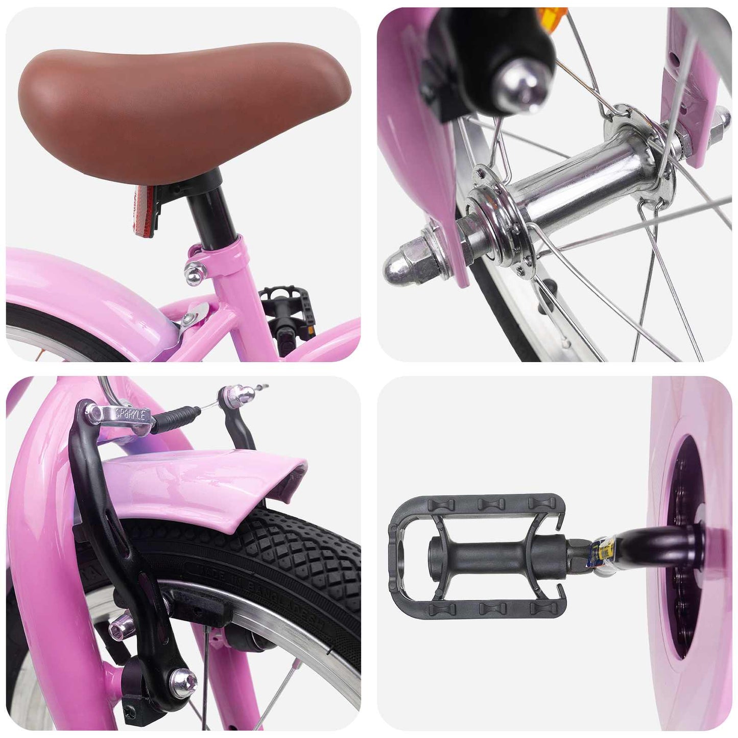 Børnecykel 16 tommer til 4-6 år gamle Lys pink