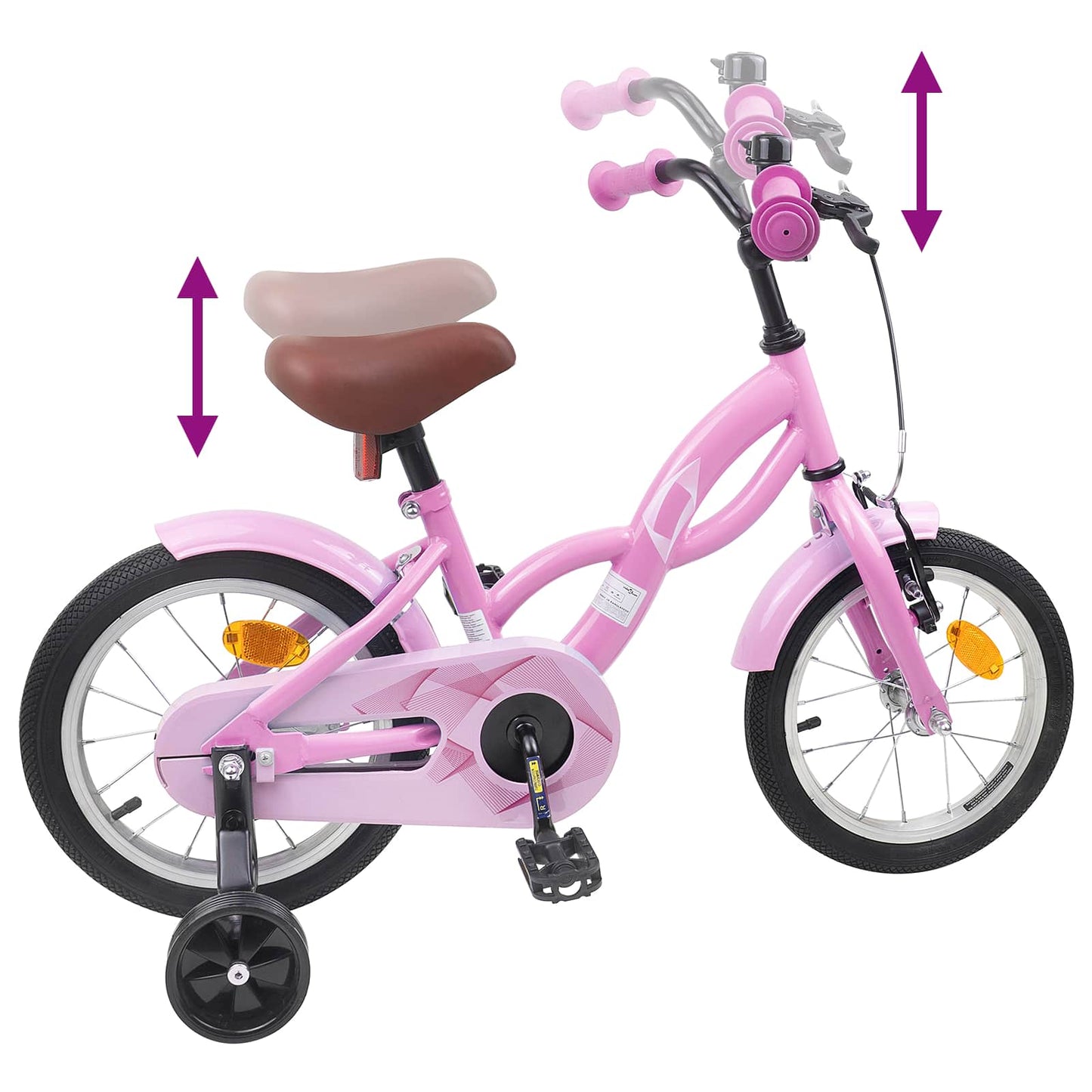 Børnecykel 16 tommer til 4-6 år gamle Lys pink
