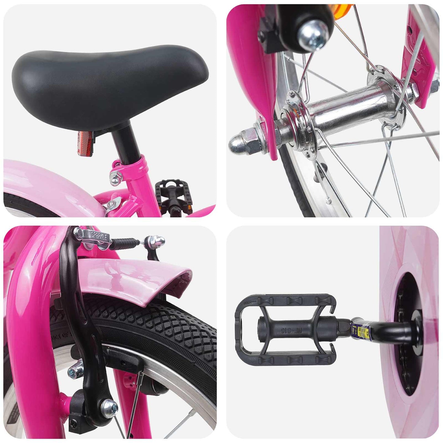 Børnecykel 14 tommer anbefalet til 3-5 år gammel Mørk pink