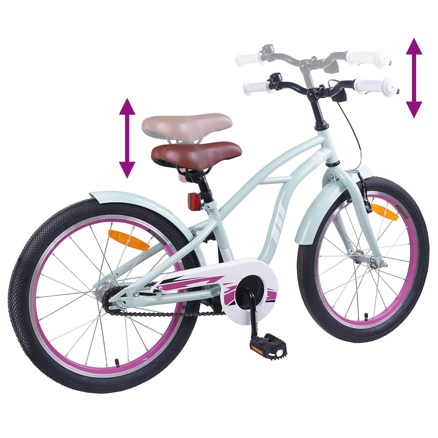 Børnecykel 20 tommer til børn i alderen 6-11 år Lys grøn