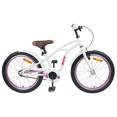 Børnecykel 18 tommer til 5-7 år gammel Hvid