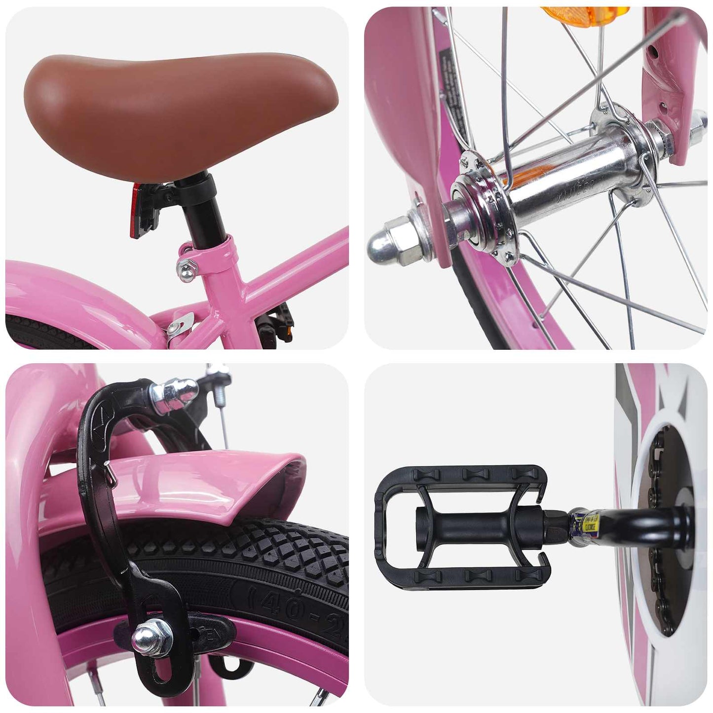 Børnecykel 16 tommer til 4-6 år gamle Lys pink