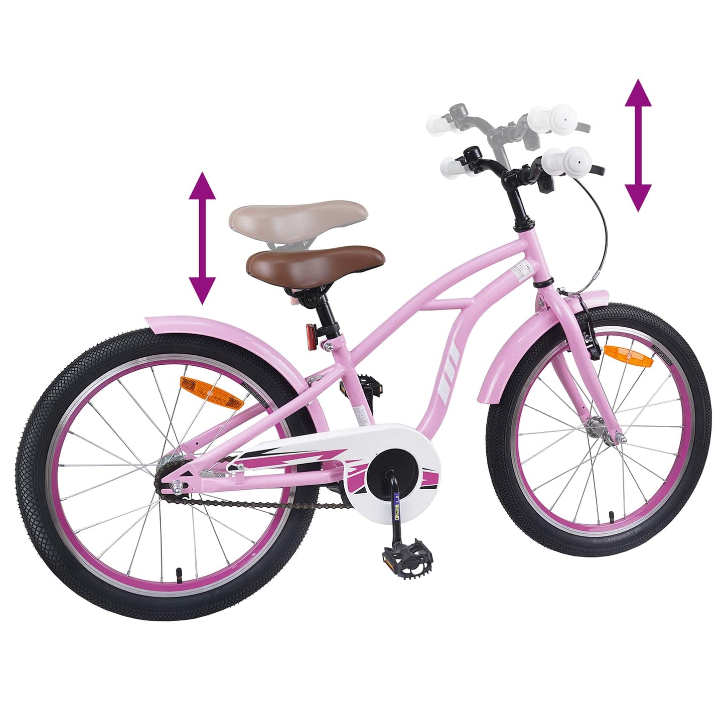 Børnecykel 20 tommer til børn i alderen 6-11 år Lys pink