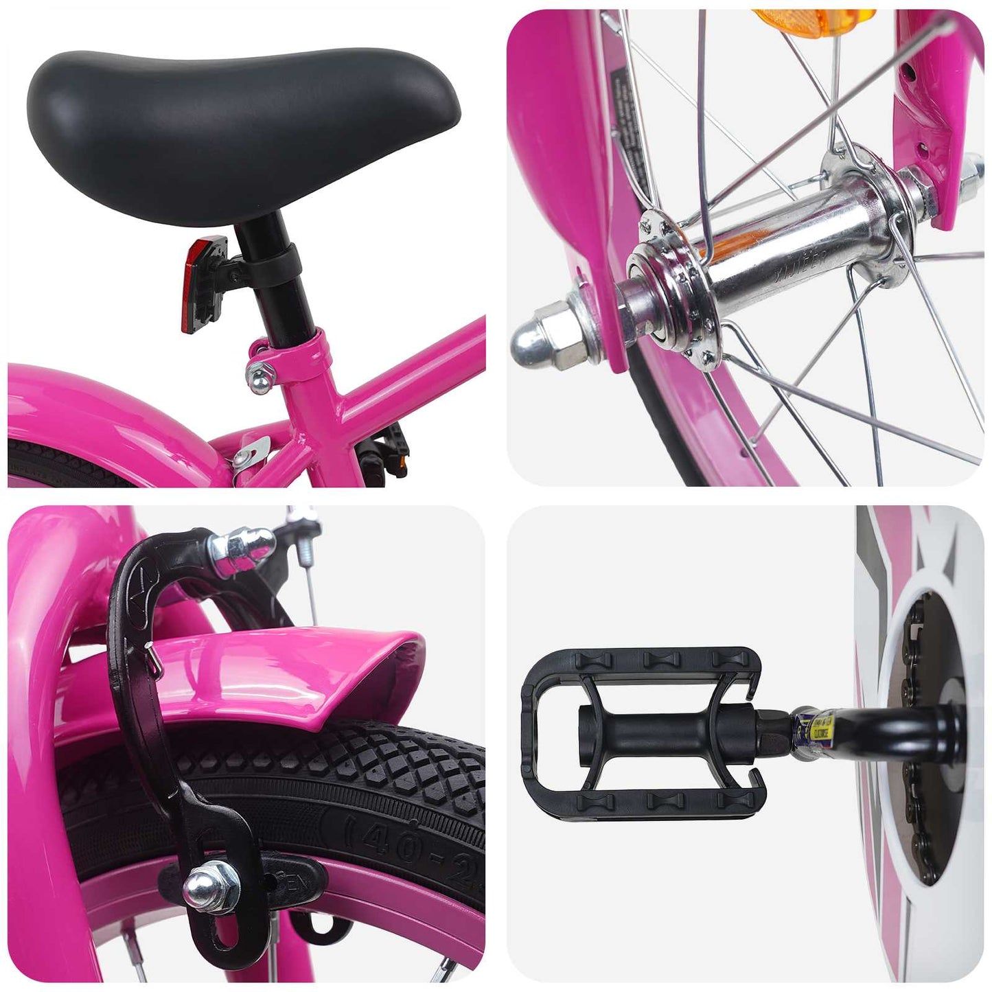 Børnecykel 14 tommer anbefalet til 3-5 år gammel Mørk pink