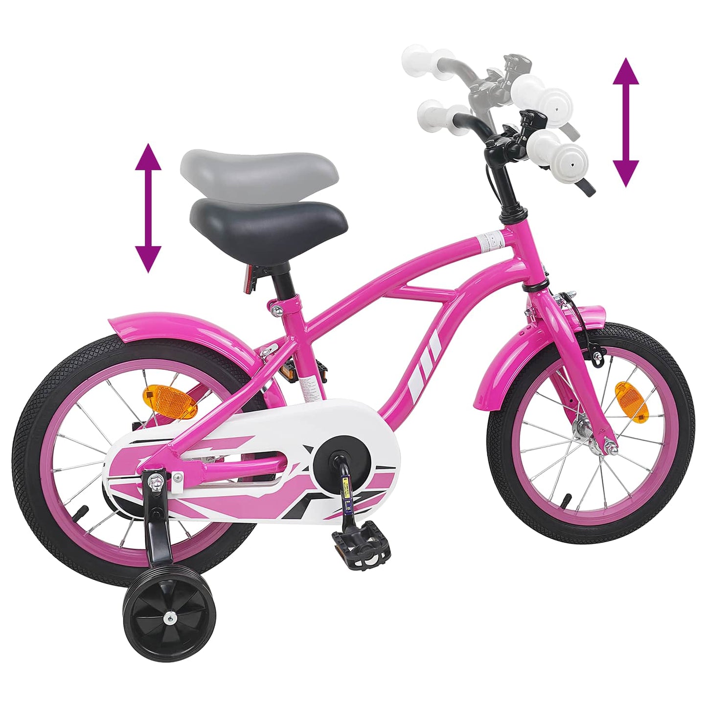 Børnecykel 14 tommer anbefalet til 3-5 år gammel Mørk pink