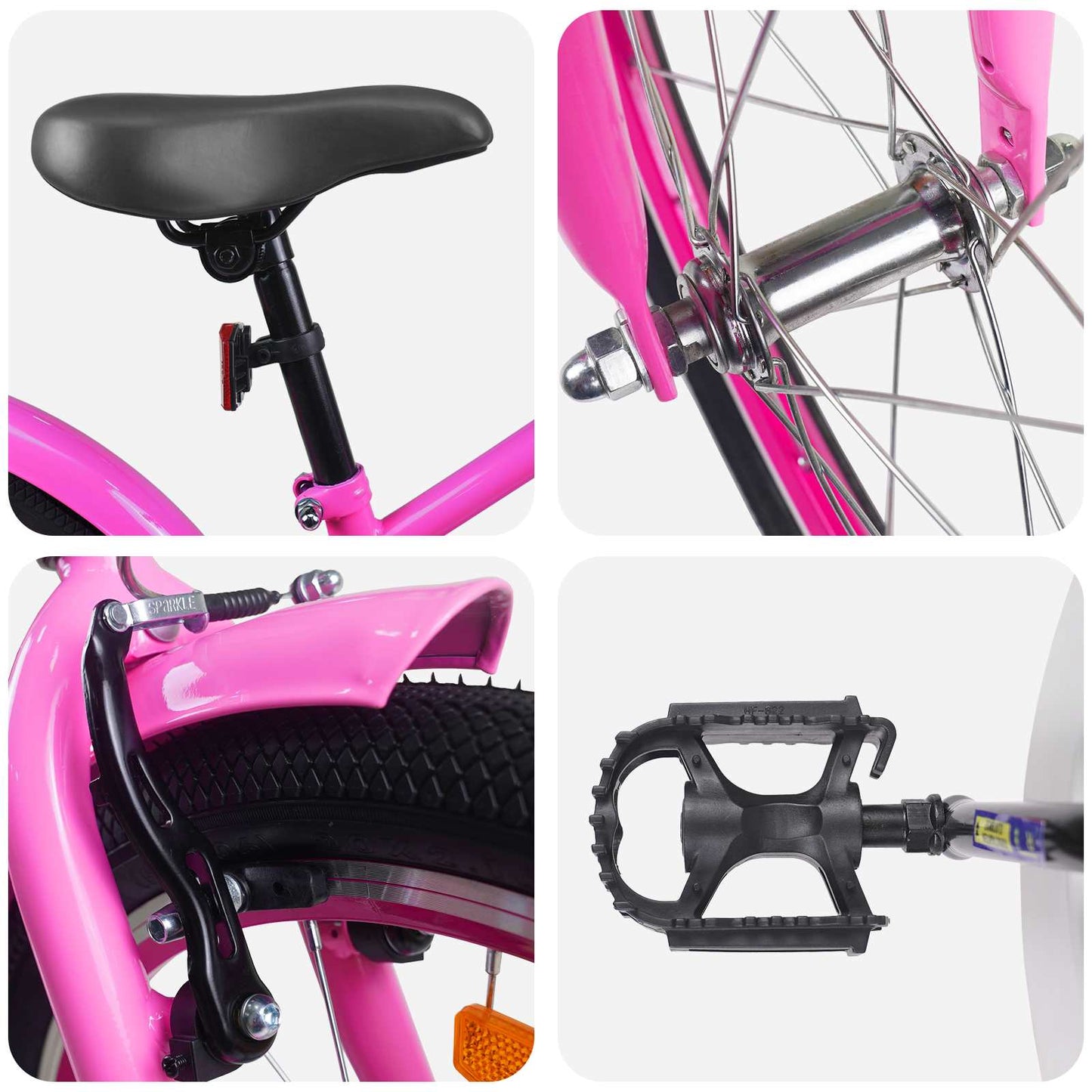 Børnecykel 22 tommer til 7-12 år gammel Mørk pink