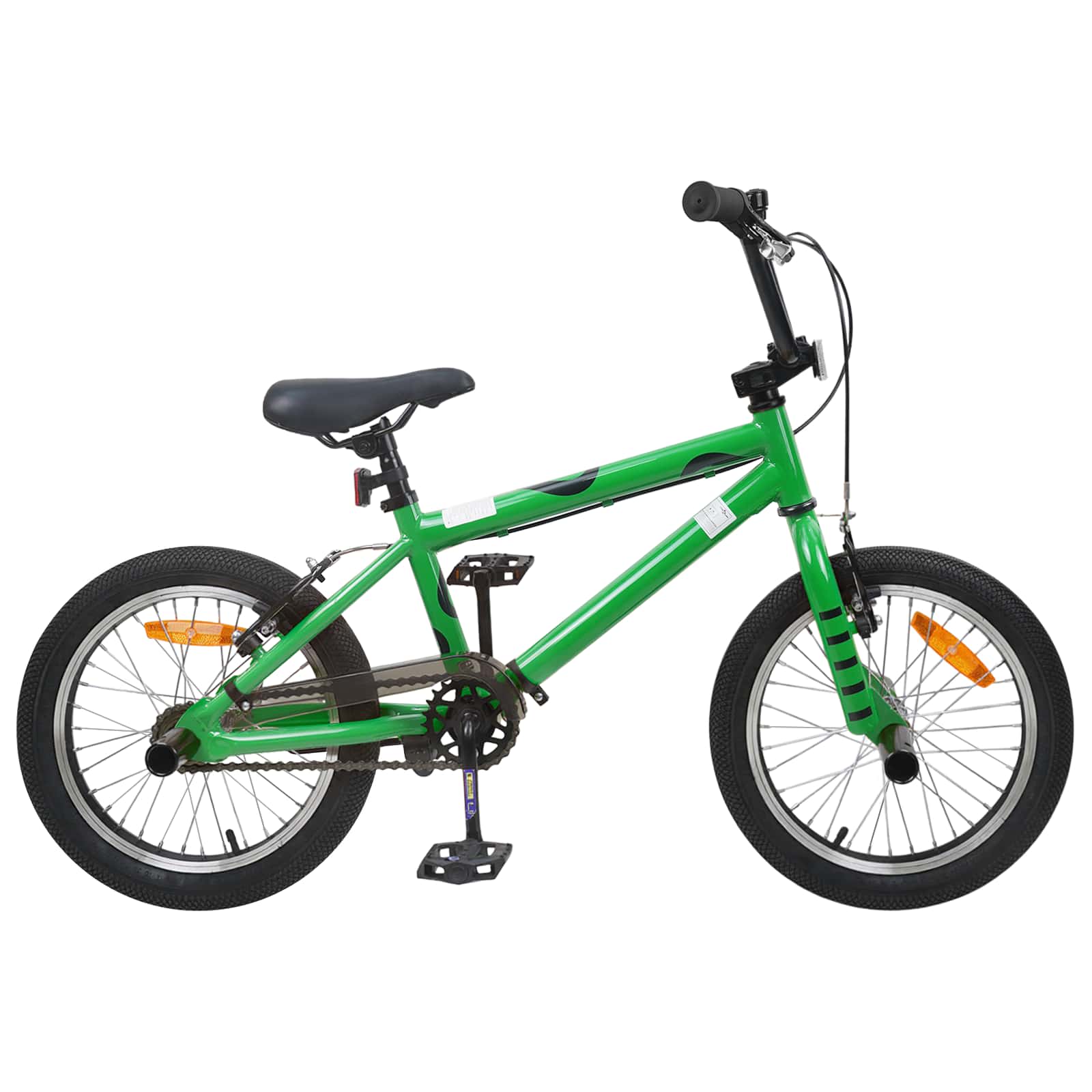 BMX cykel 16" til 5-8 år - grøn, justerbar og enkel gear