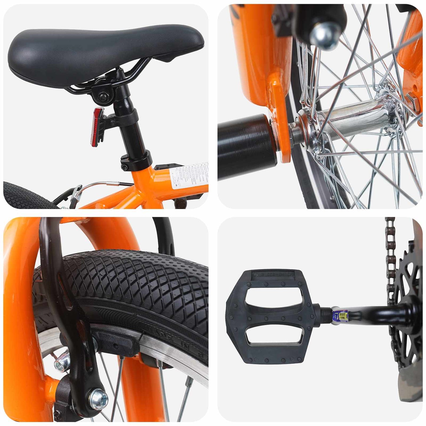 BMX Cykel 18 tommer til 7-10 år gamle Orange