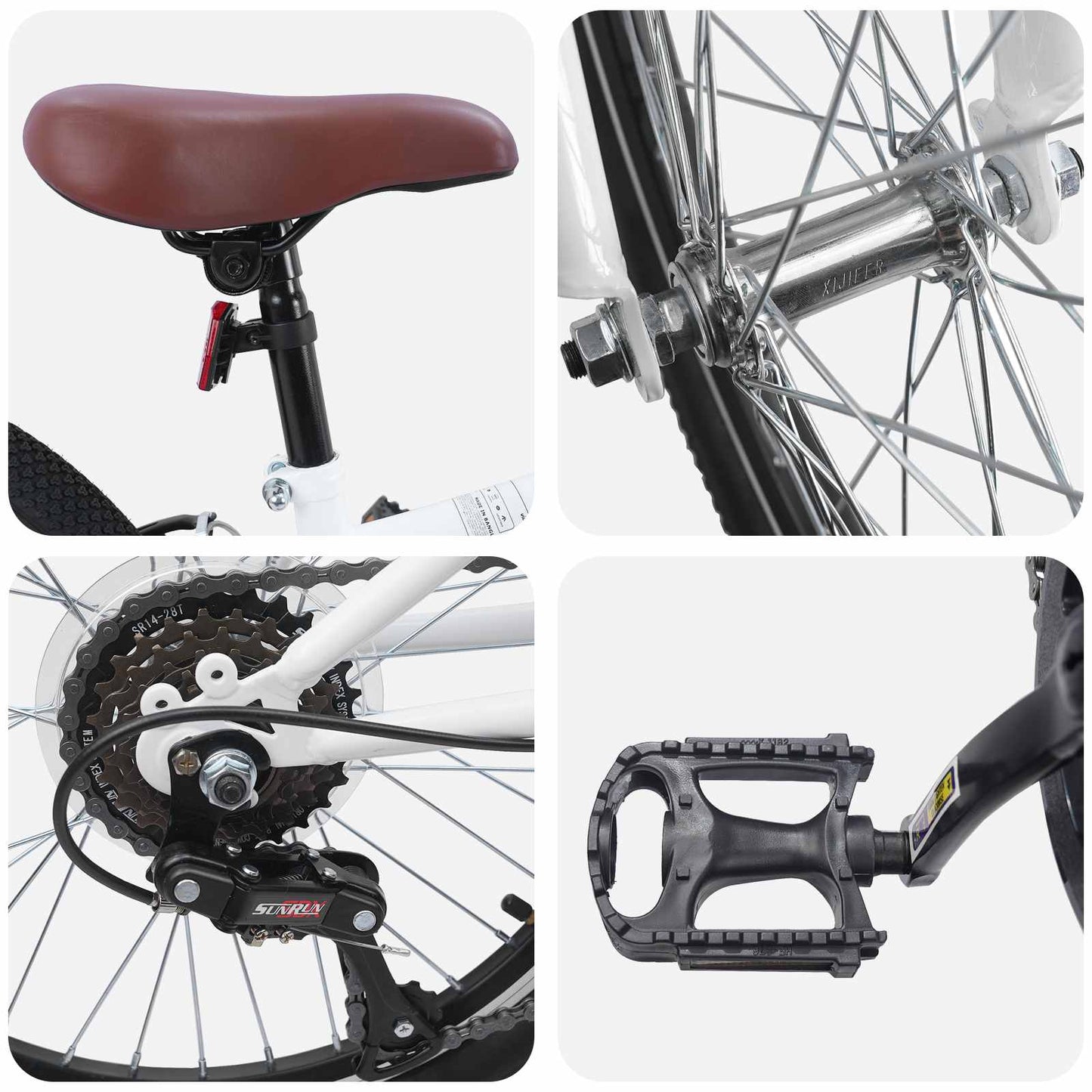 Mountainbike 20 tommer 6-Speed til 5-8 år gamle Hvid