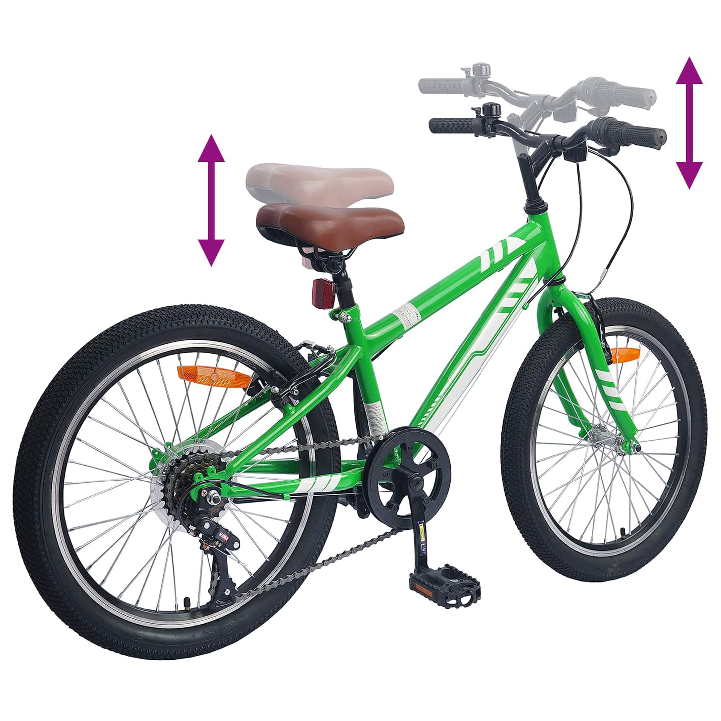 Mountainbike 24 tommer 6-Speed til 8-12 år Grøn