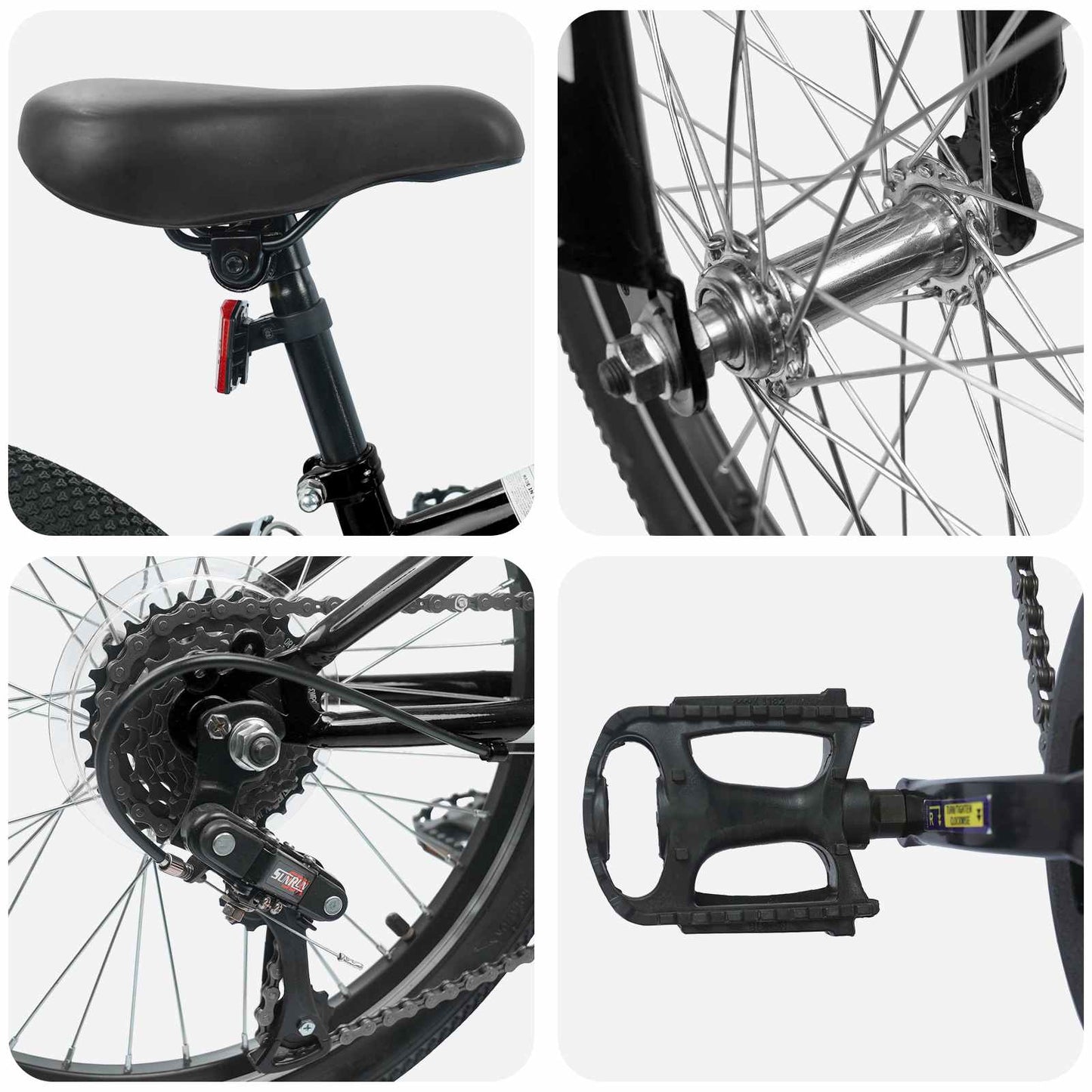 Mountainbike 20 tommer 6-Speed til 5-8 år gamle Sort
