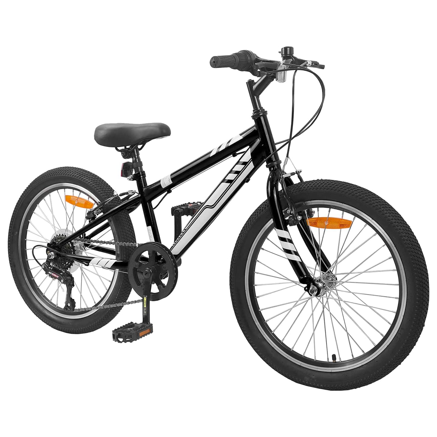 Mountainbike 20 tommer 6-Speed til 5-8 år gamle Sort