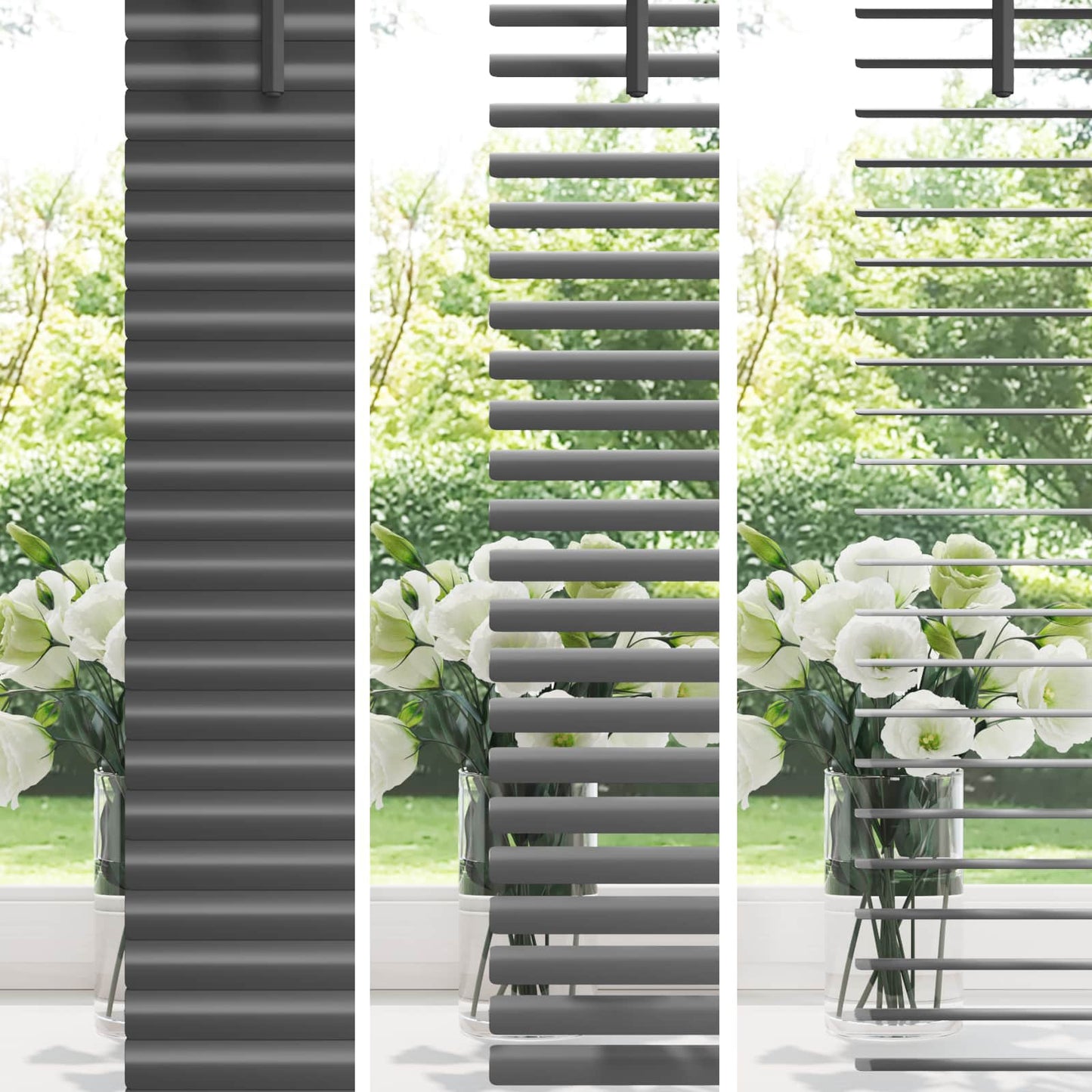 Persienner Sølvgrå 150 x 50 cm 25 mm PVC