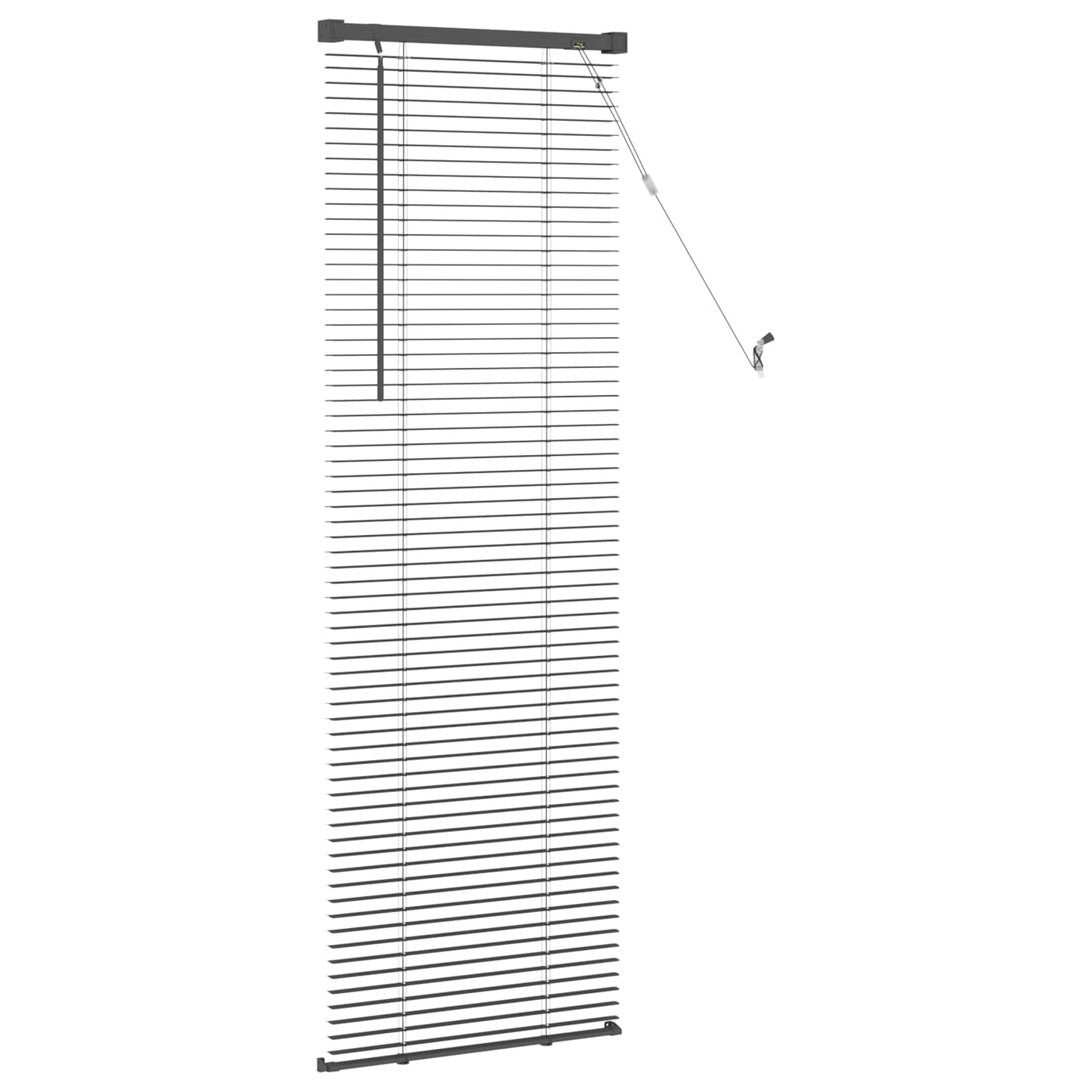 Persienner Sølvgrå 150 x 60 cm 25 mm PVC