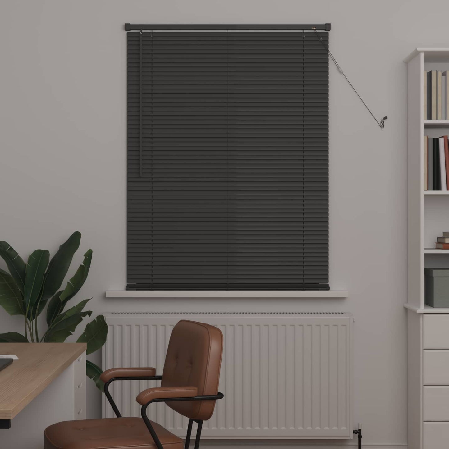 Persienner Sølvgrå 150 x 80 cm 25 mm PVC