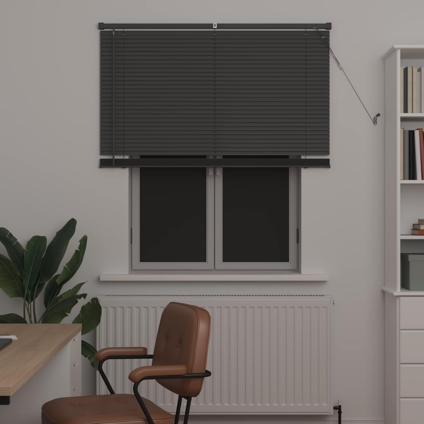 Persienner Sølvgrå 150 x 120 cm 25 mm PVC