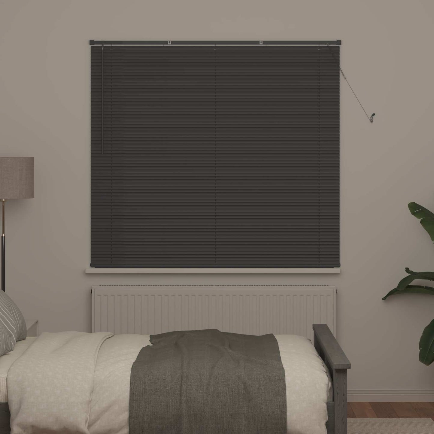 Persienner Sølvgrå 150 x 140 cm 25 mm PVC
