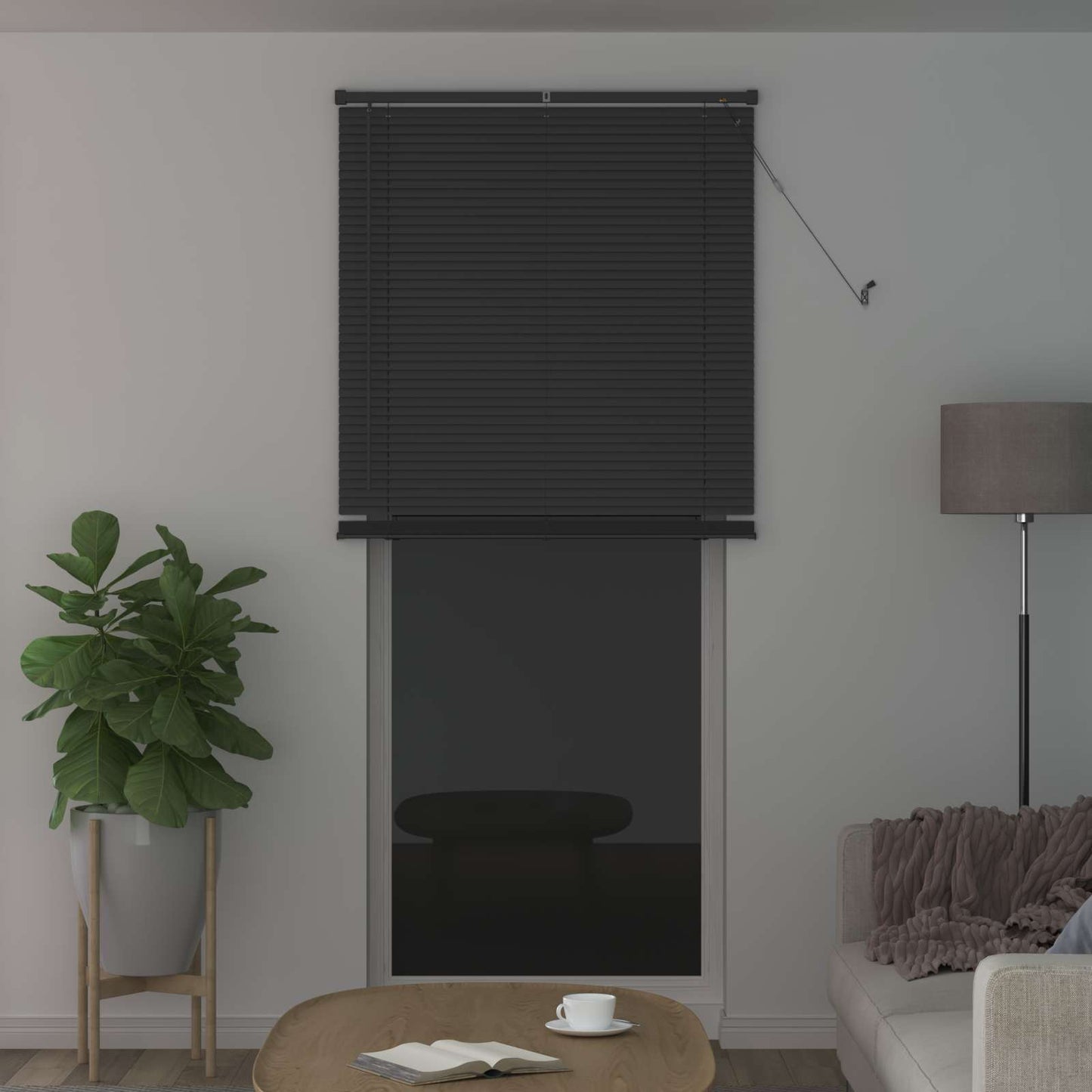 Persienner Sølvgrå 213 x 90 cm 25 mm PVC