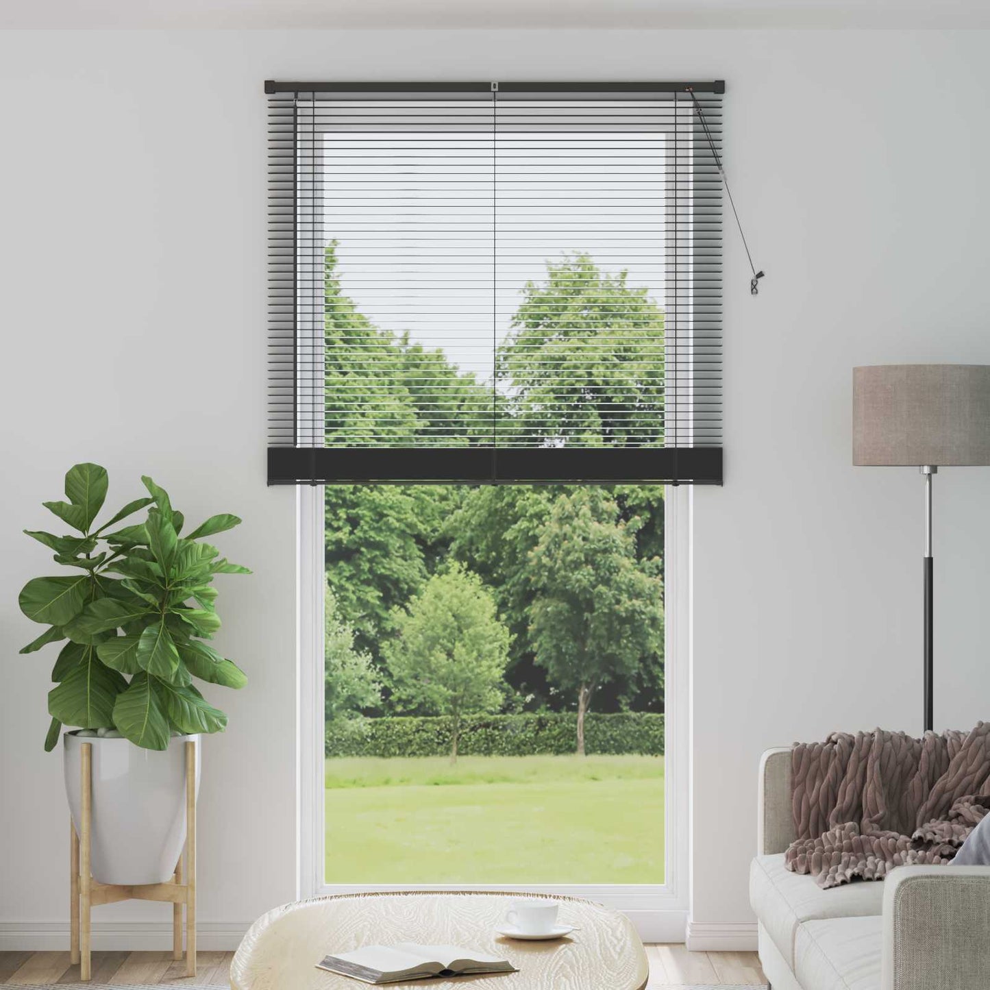 Persienner Sølvgrå 213 x 120 cm 25 mm PVC
