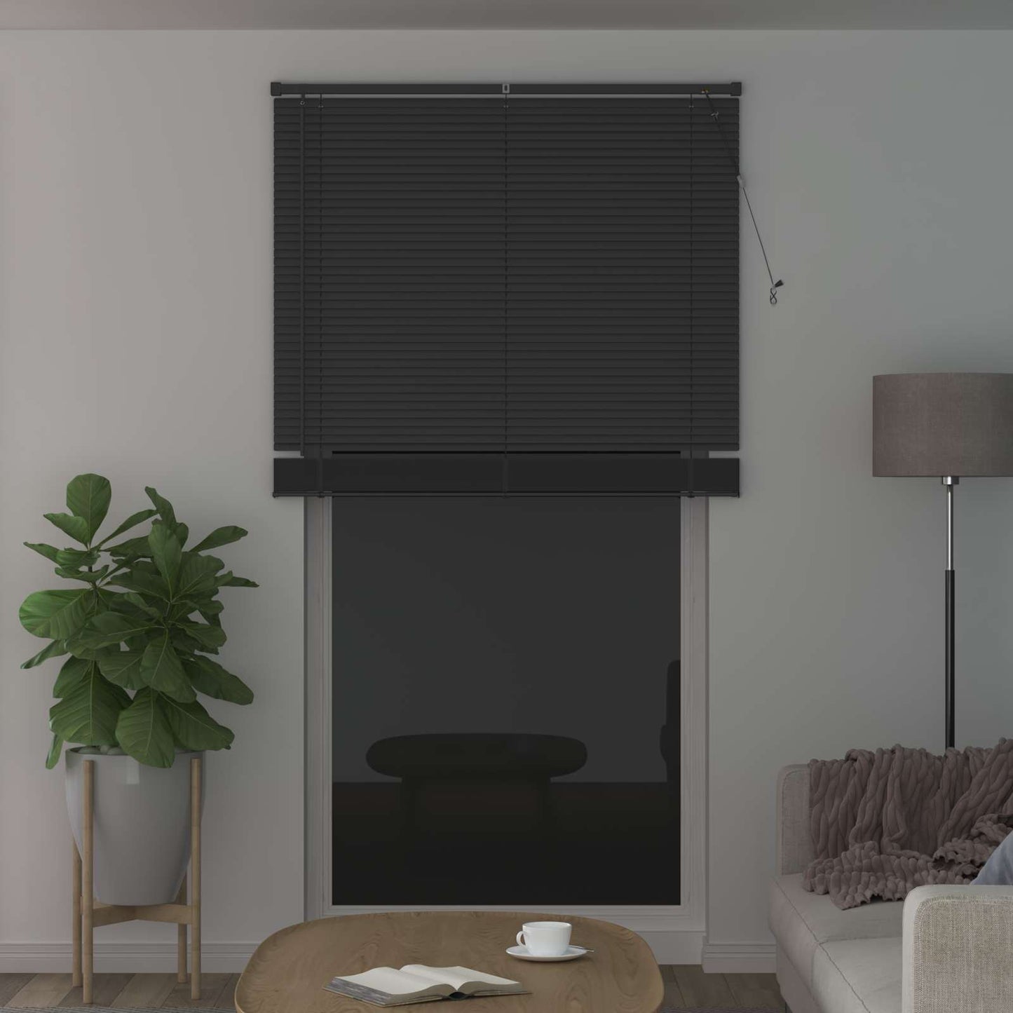 Persienner Sølvgrå 213 x 120 cm 25 mm PVC