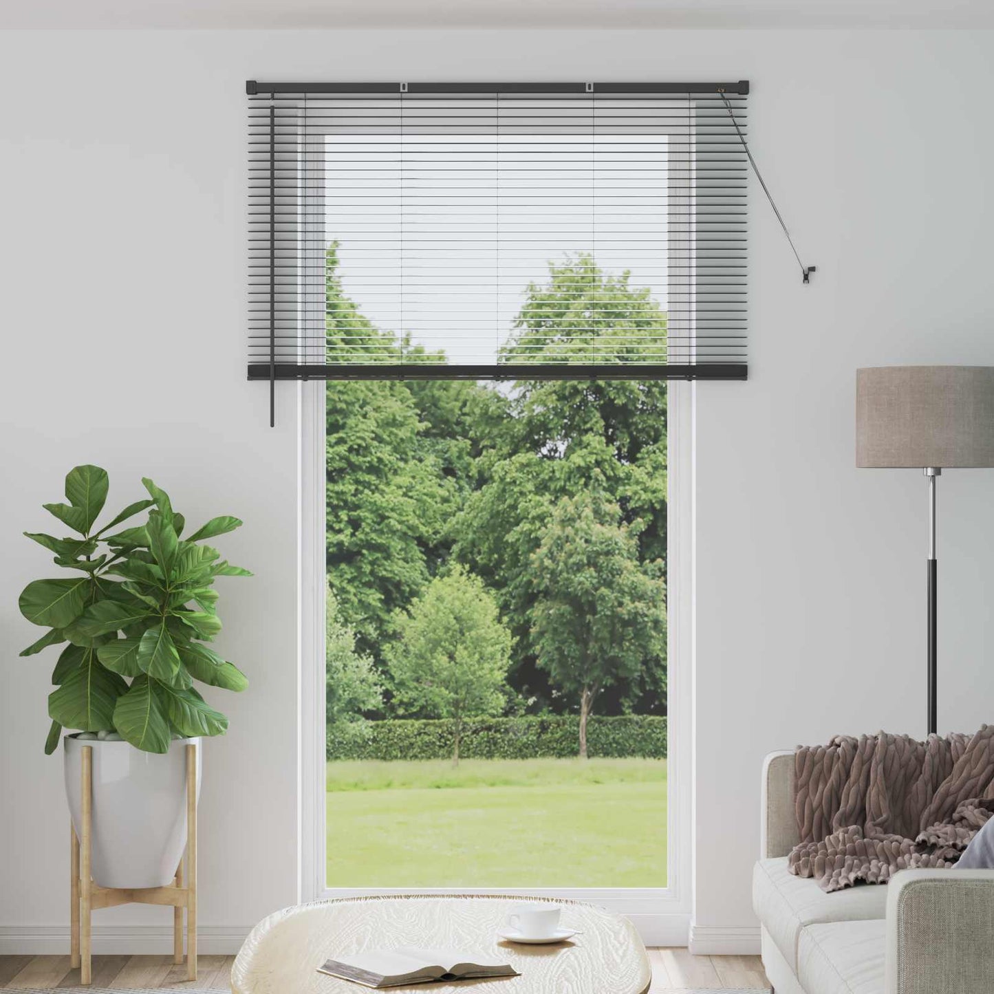 Persienner Sølvgrå 213 x 150 cm 25 mm PVC