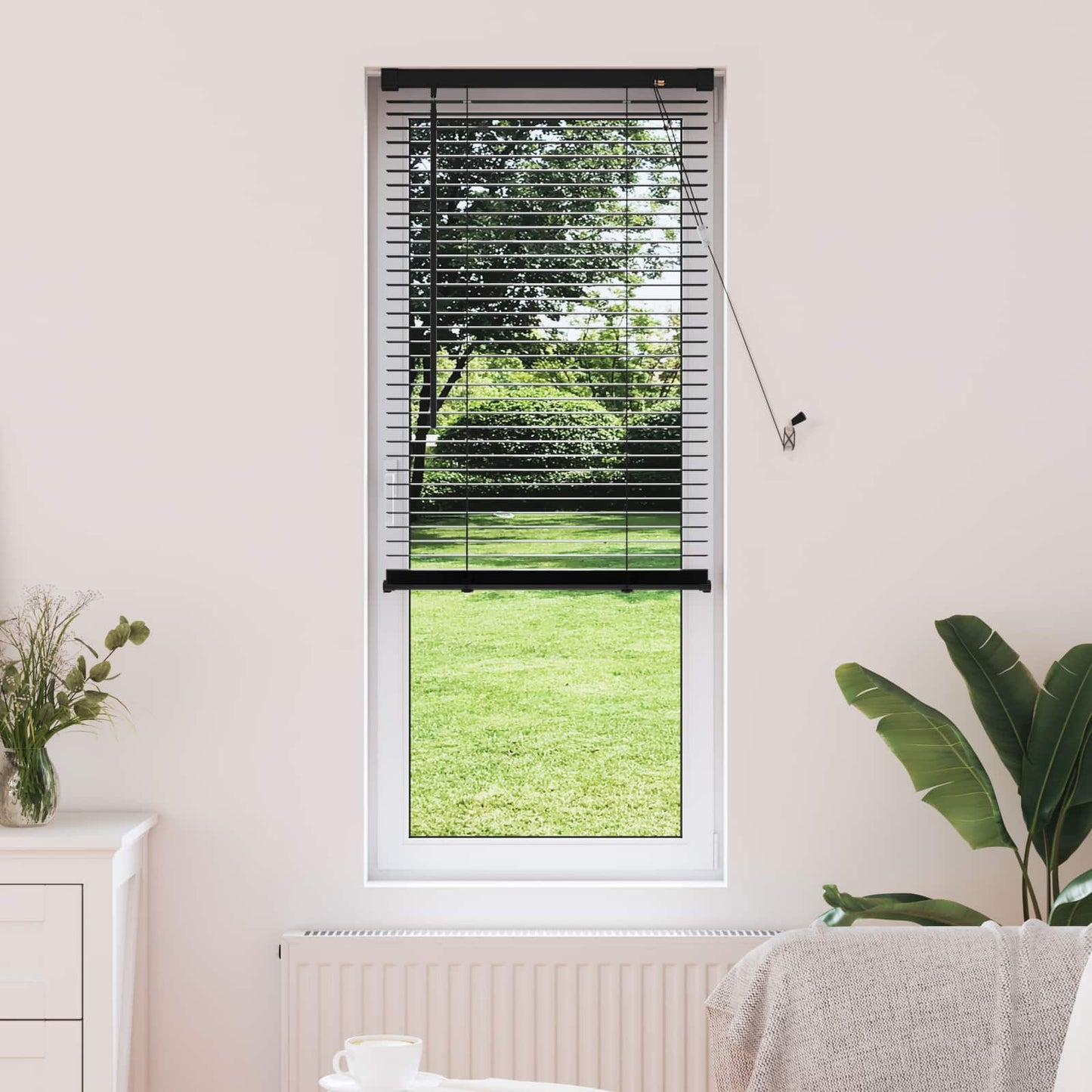 Persienner Sort 150 x 60 cm 25 mm PVC