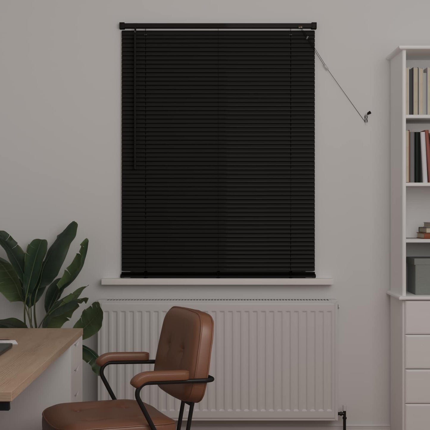 Persienner Sort 150 x 100 cm 25 mm PVC