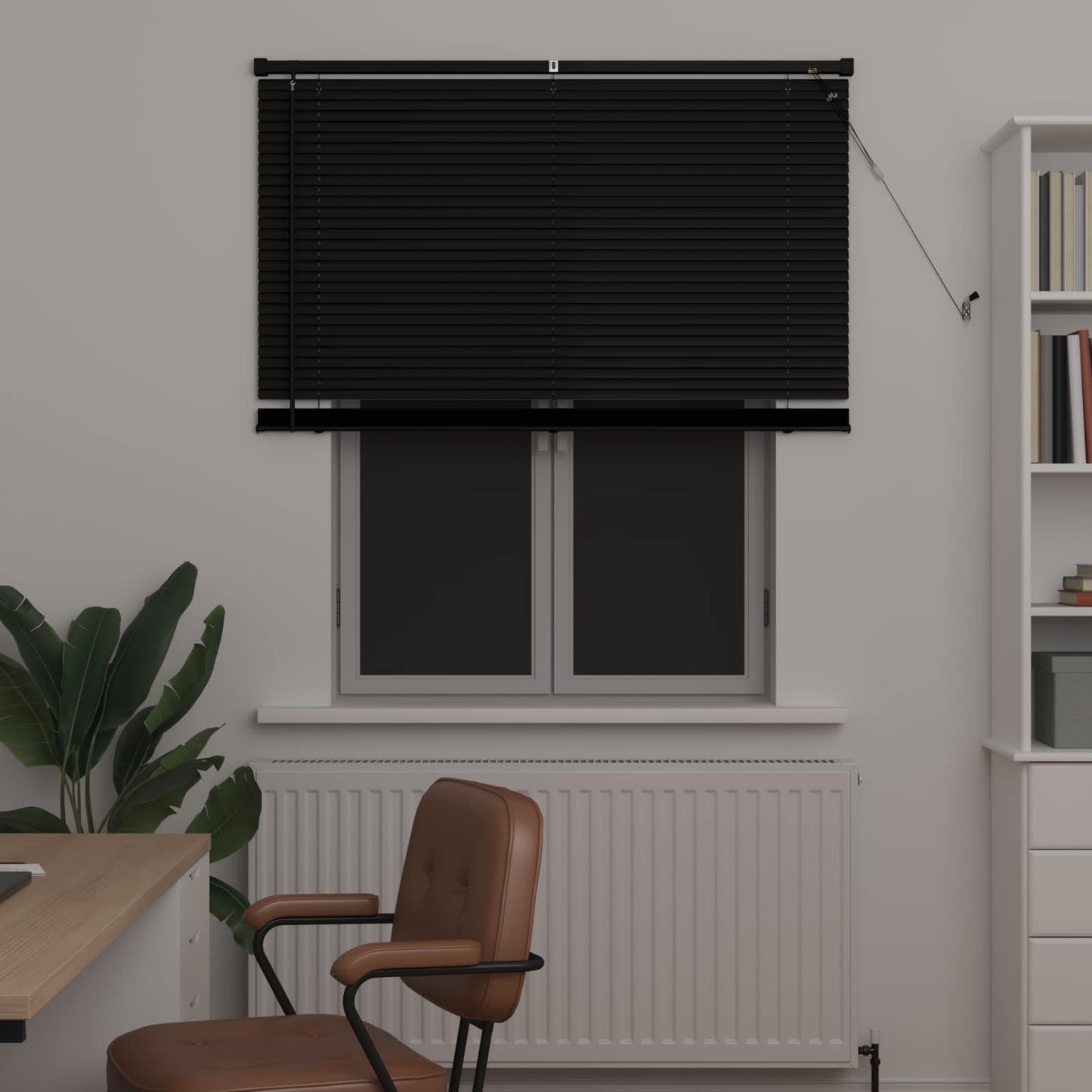 Persienner Sort 150 x 120 cm 25 mm PVC