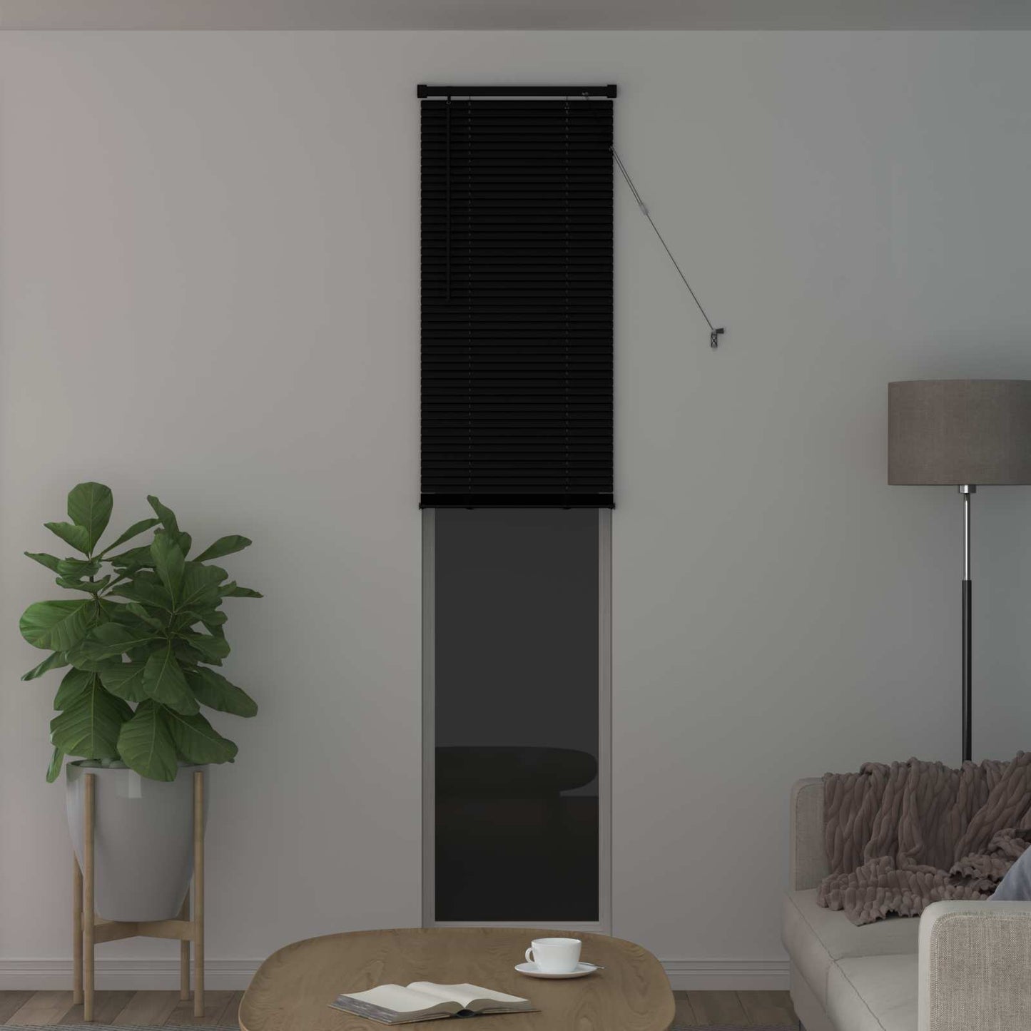 Persienner Sort 213 x 40 cm 25 mm PVC