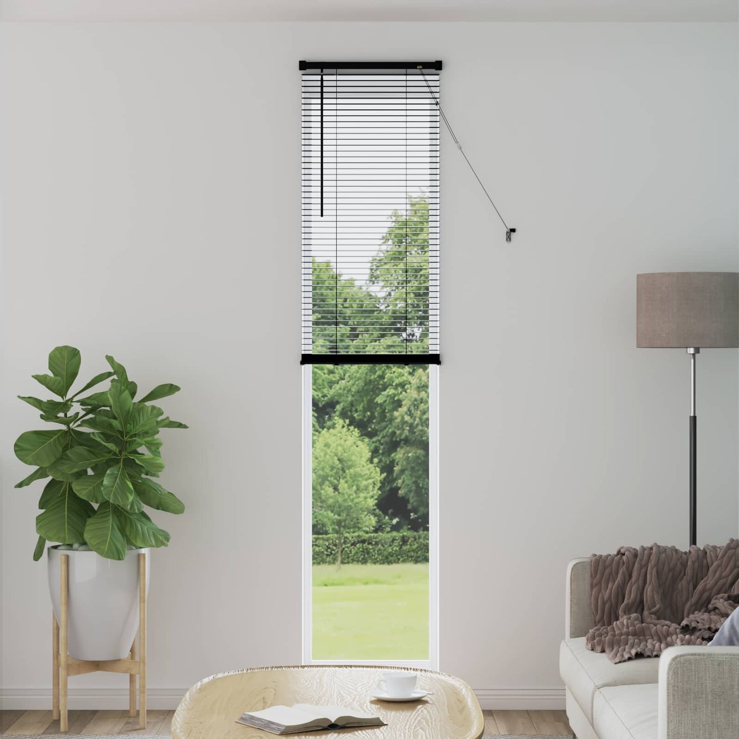 Persienner Sort 213 x 60 cm 25 mm PVC