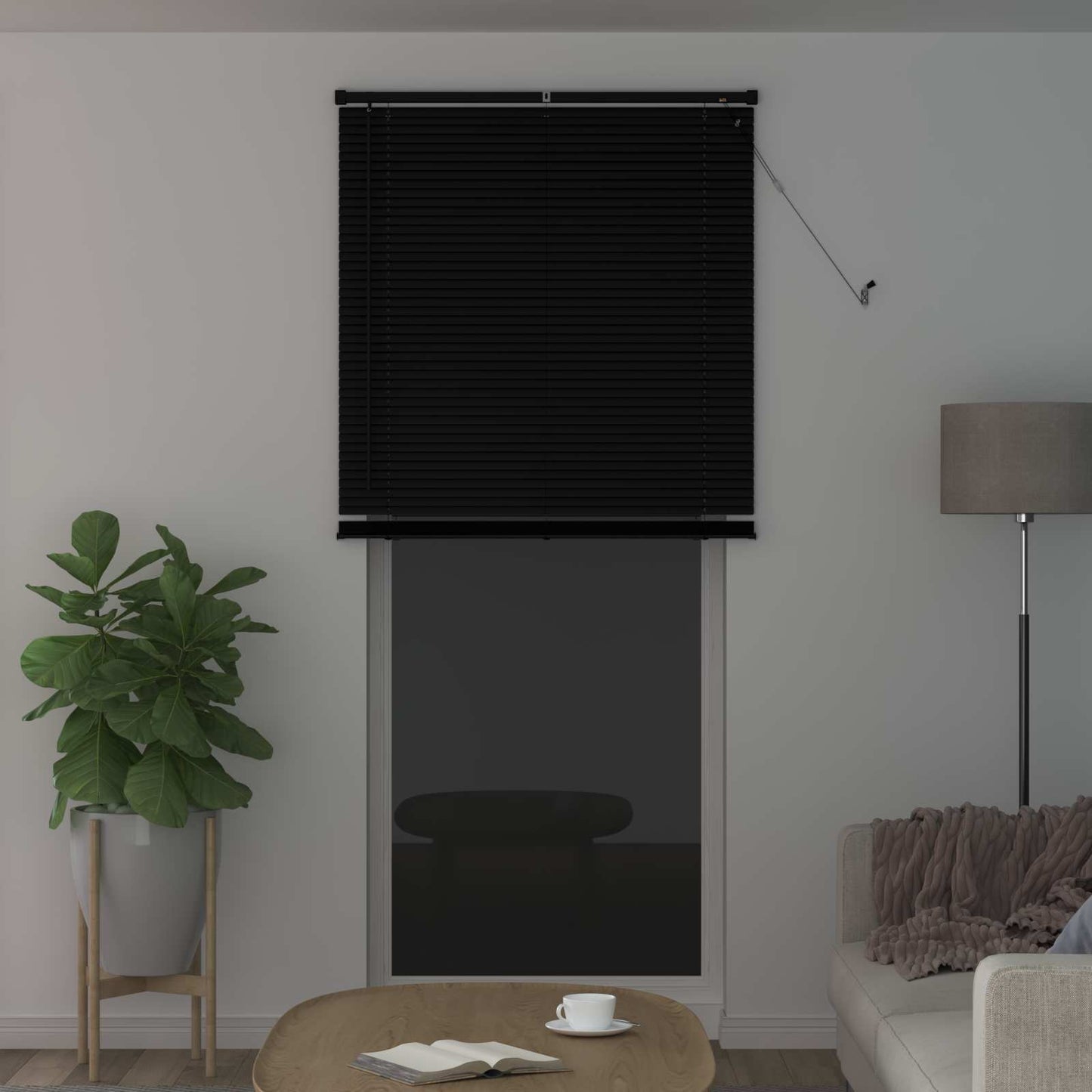 Persienner Sort 213 x 70 cm 25 mm PVC