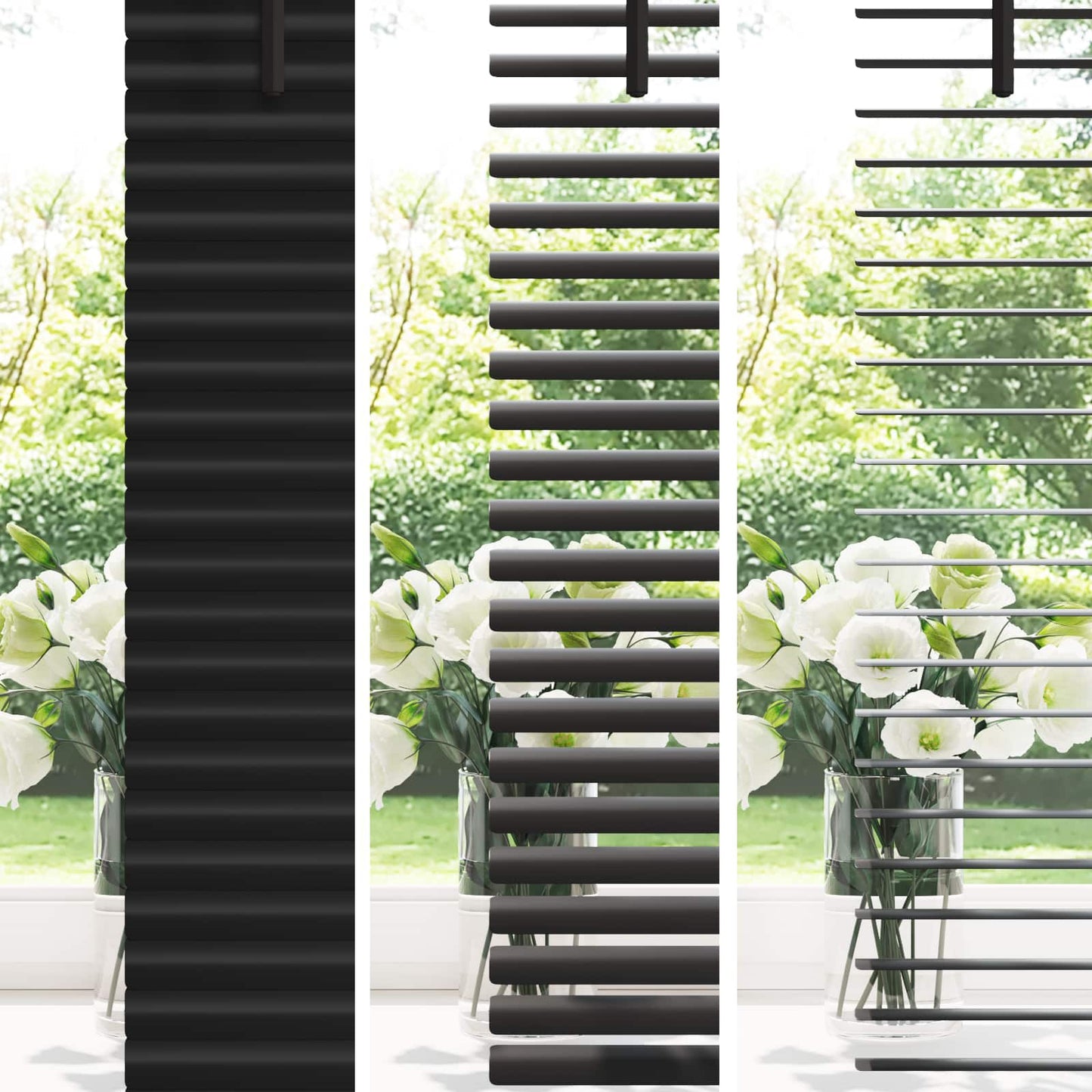 Persienner Sort 213 x 110 cm 25 mm PVC