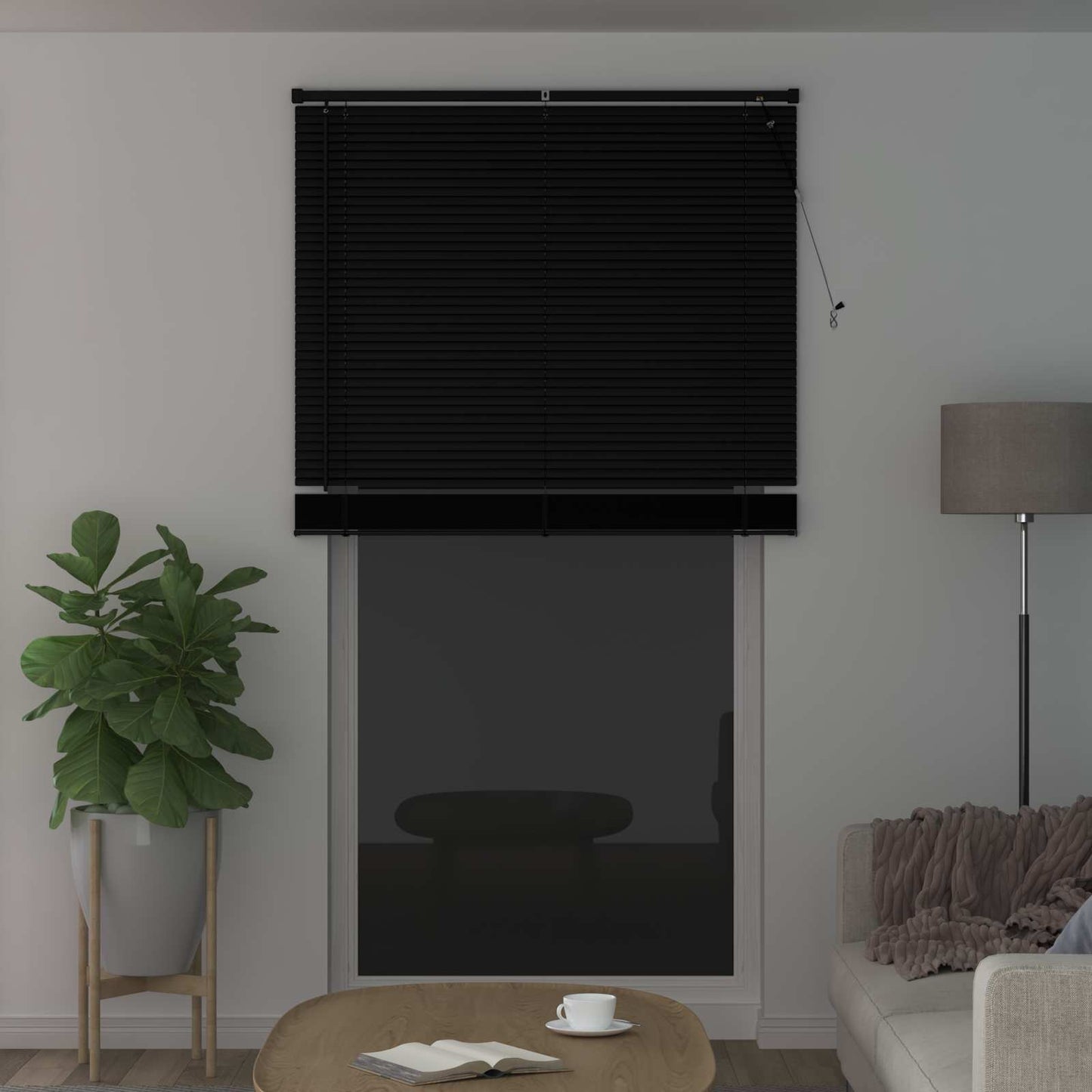 Persienner Sort 213 x 120 cm 25 mm PVC