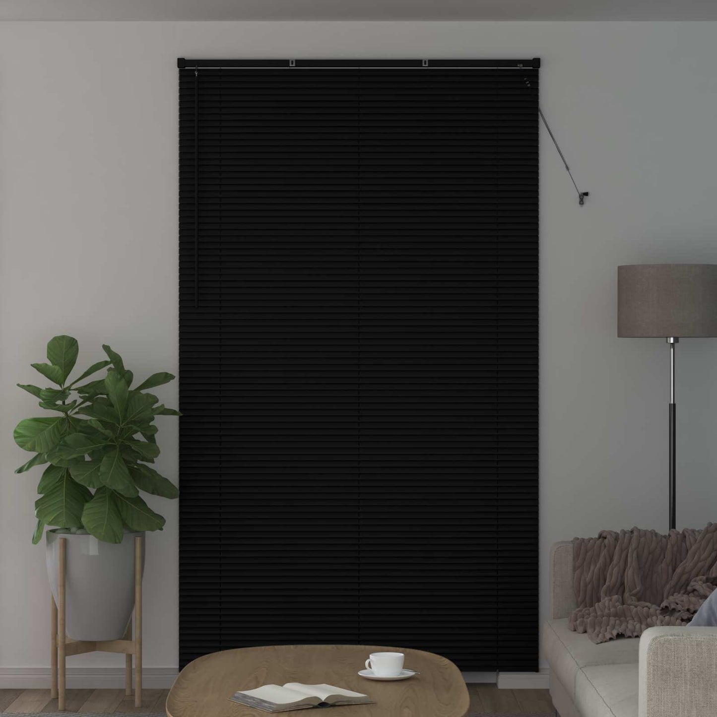 Persienner Sort 213 x 150 cm 25 mm PVC
