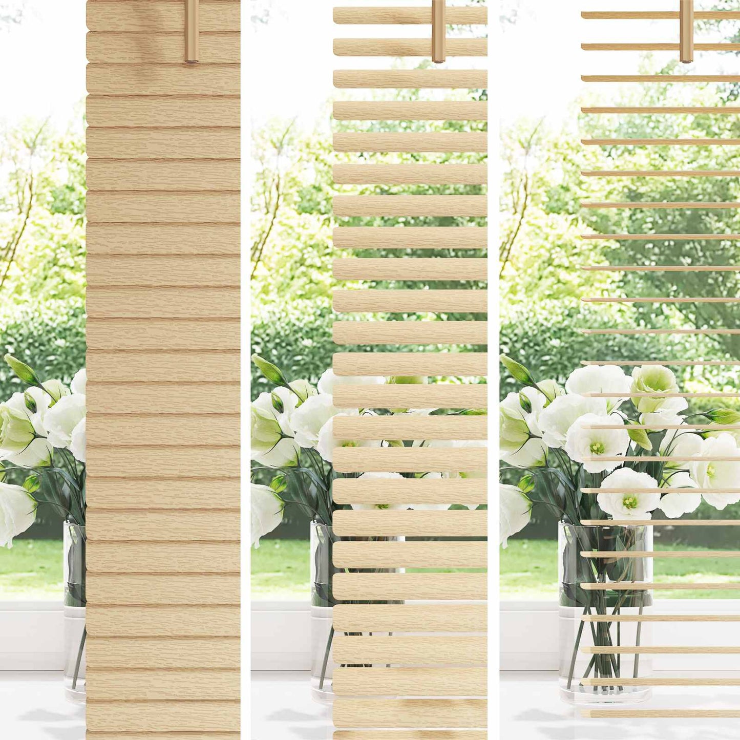 Persienner Lys Brun med Mønster 150 x 50 cm 25 mm PVC