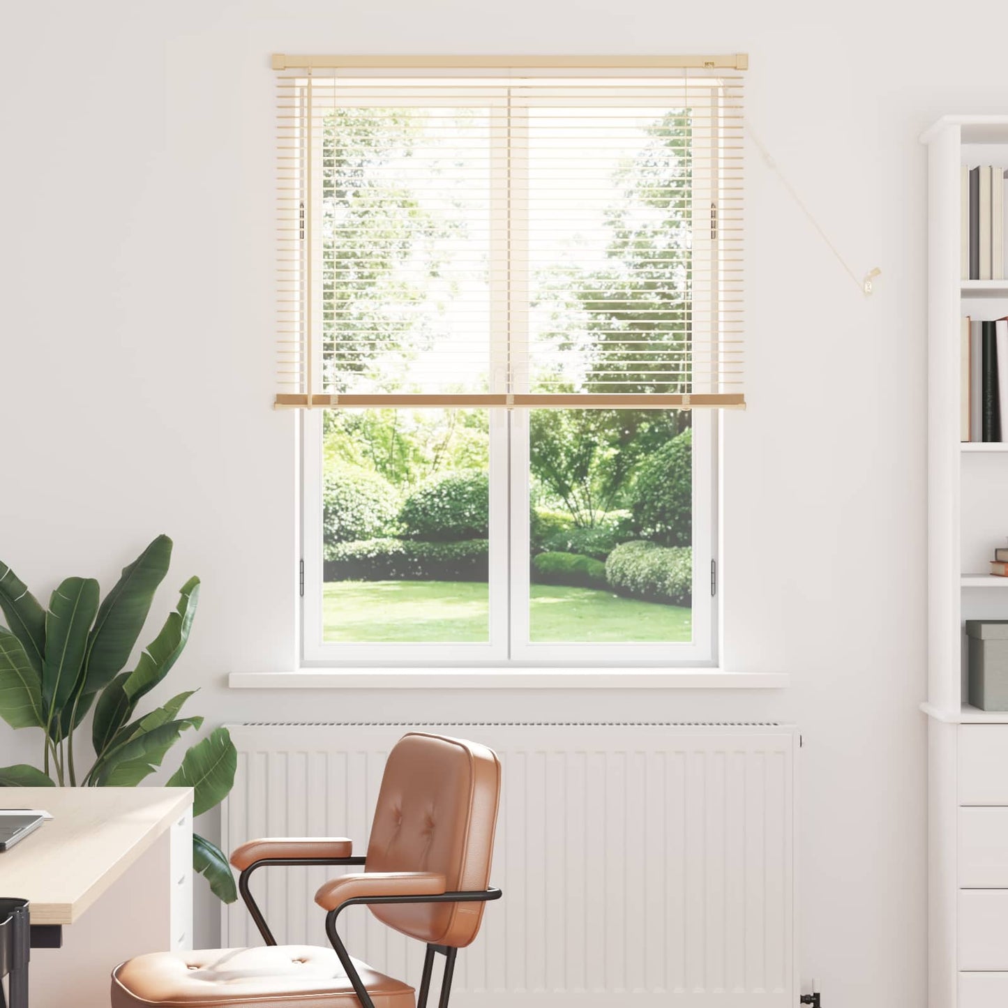 Persienner Lys Brun med Mønster 150 x 70 cm 25 mm PVC