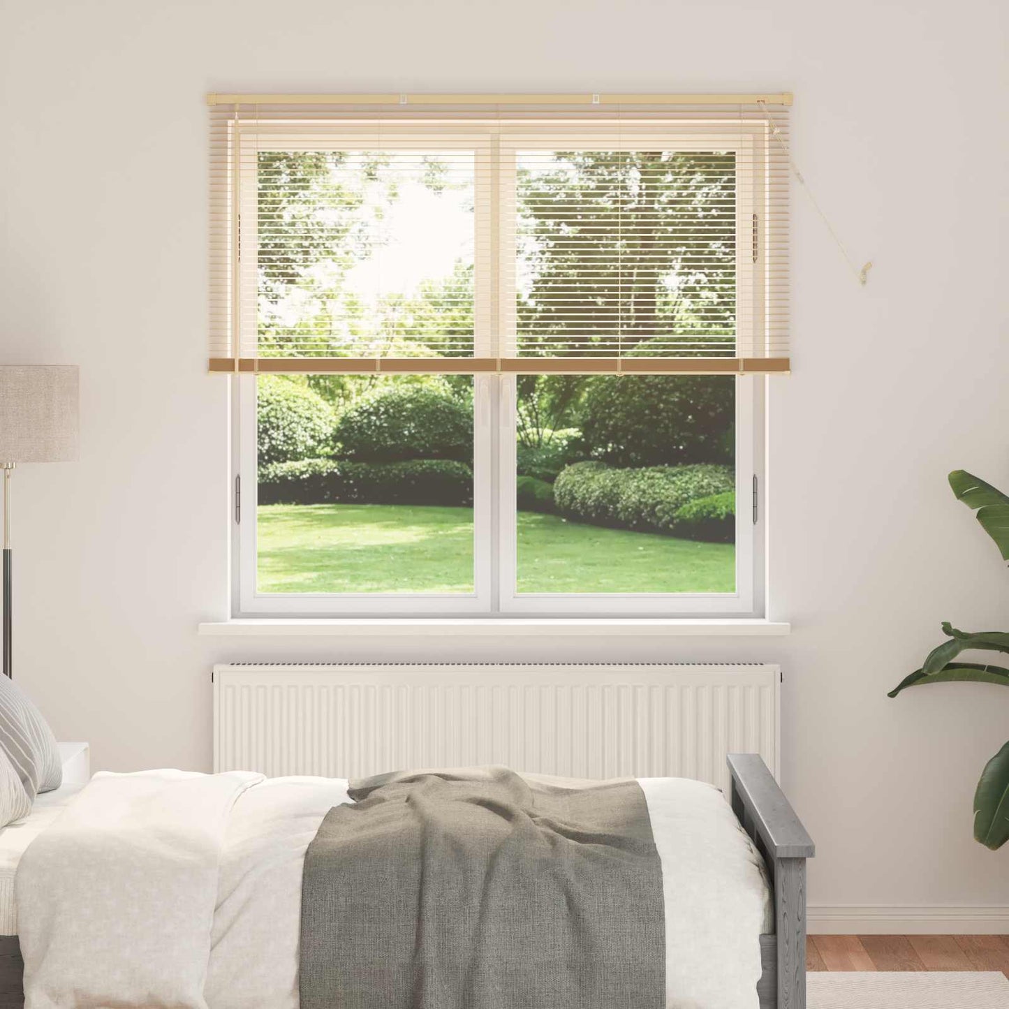 Persienner Lys Brun med Mønster 150 x 160 cm 25 mm PVC
