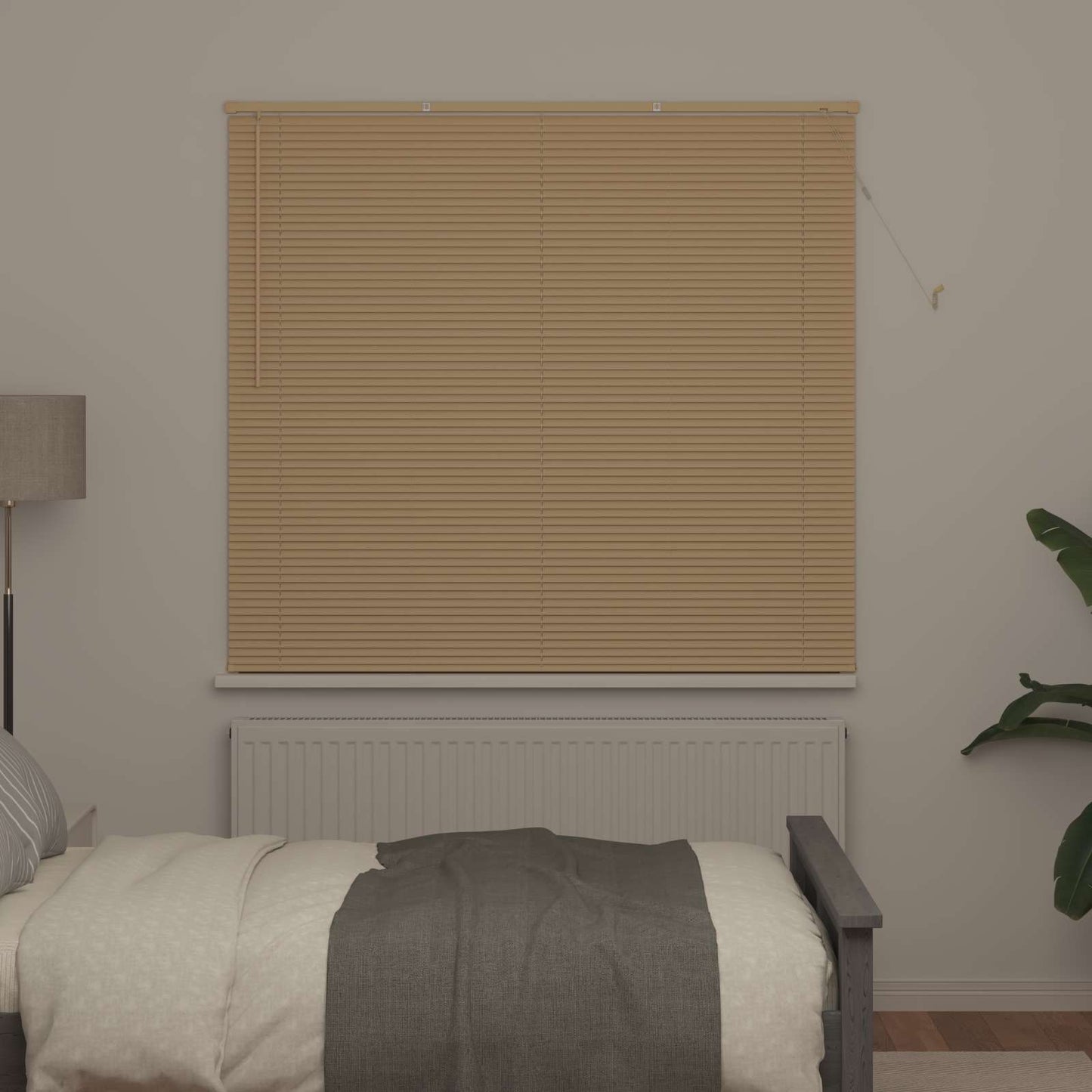 Persienner Lys Brun med Mønster 150 x 160 cm 25 mm PVC