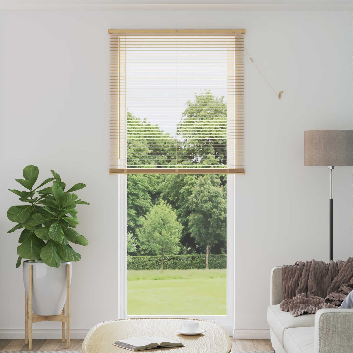 Persienner Lys Brun med Mønster 213 x 90 cm 25 mm PVC