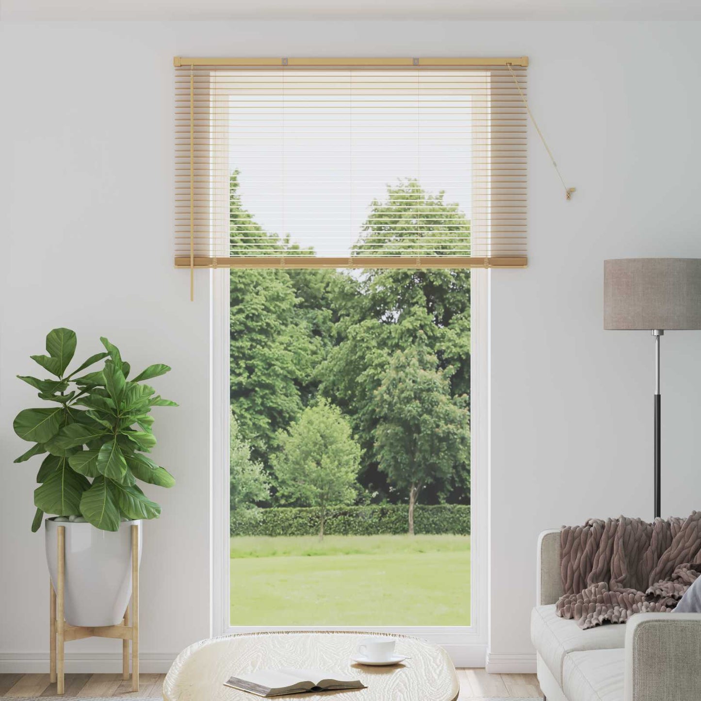 Persienner Lys Brun med Mønster 213 x 150 cm 25 mm PVC