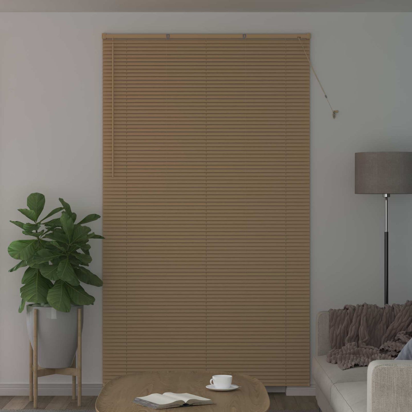 Persienner Lys Brun med Mønster 213 x 160 cm 25 mm PVC