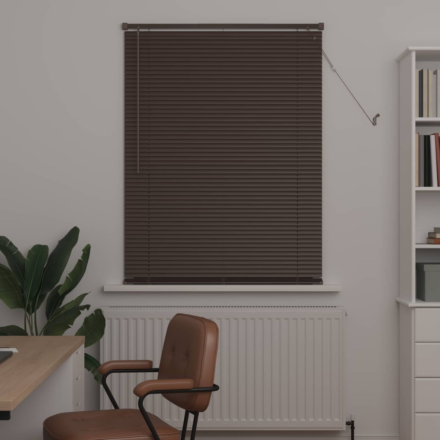 Persienner Mørk Brun med Mønster 150 x 90 cm 25 mm PVC