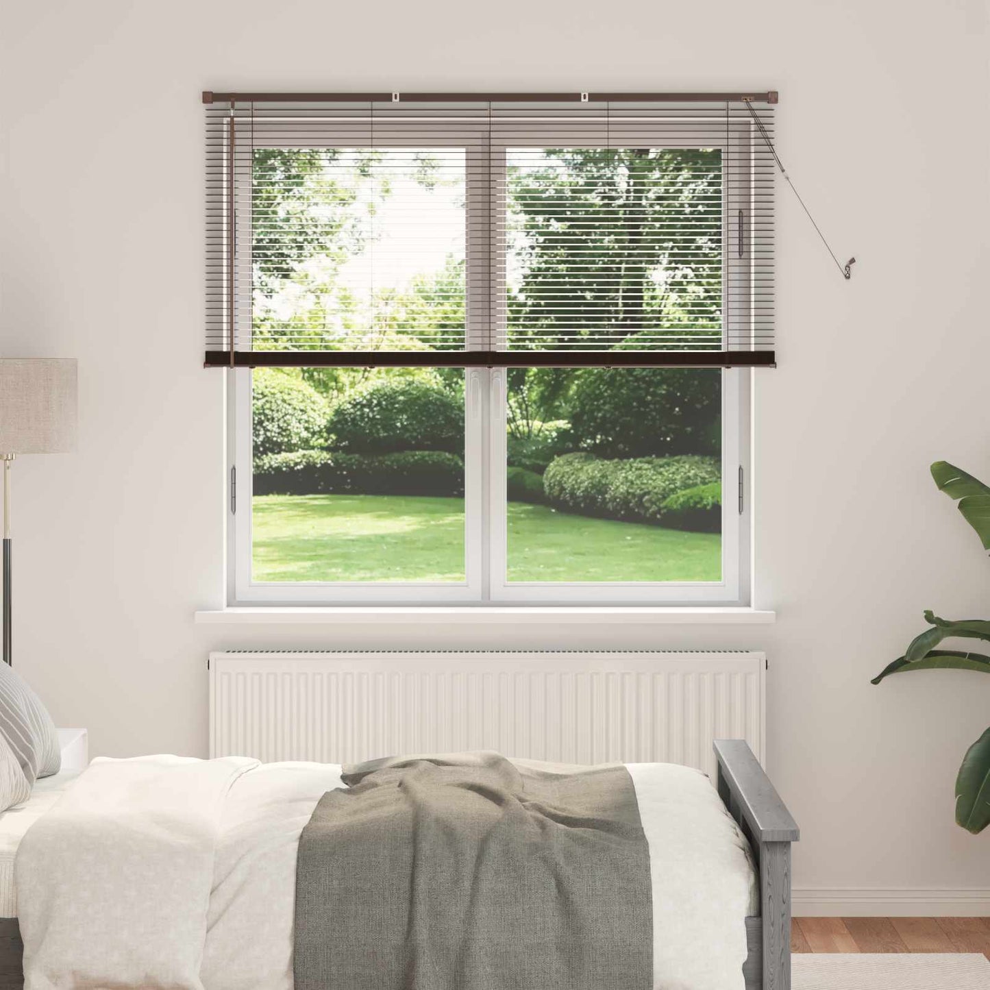 Persienner Mørk Brun med Mønster 150 x 150 cm 25 mm PVC
