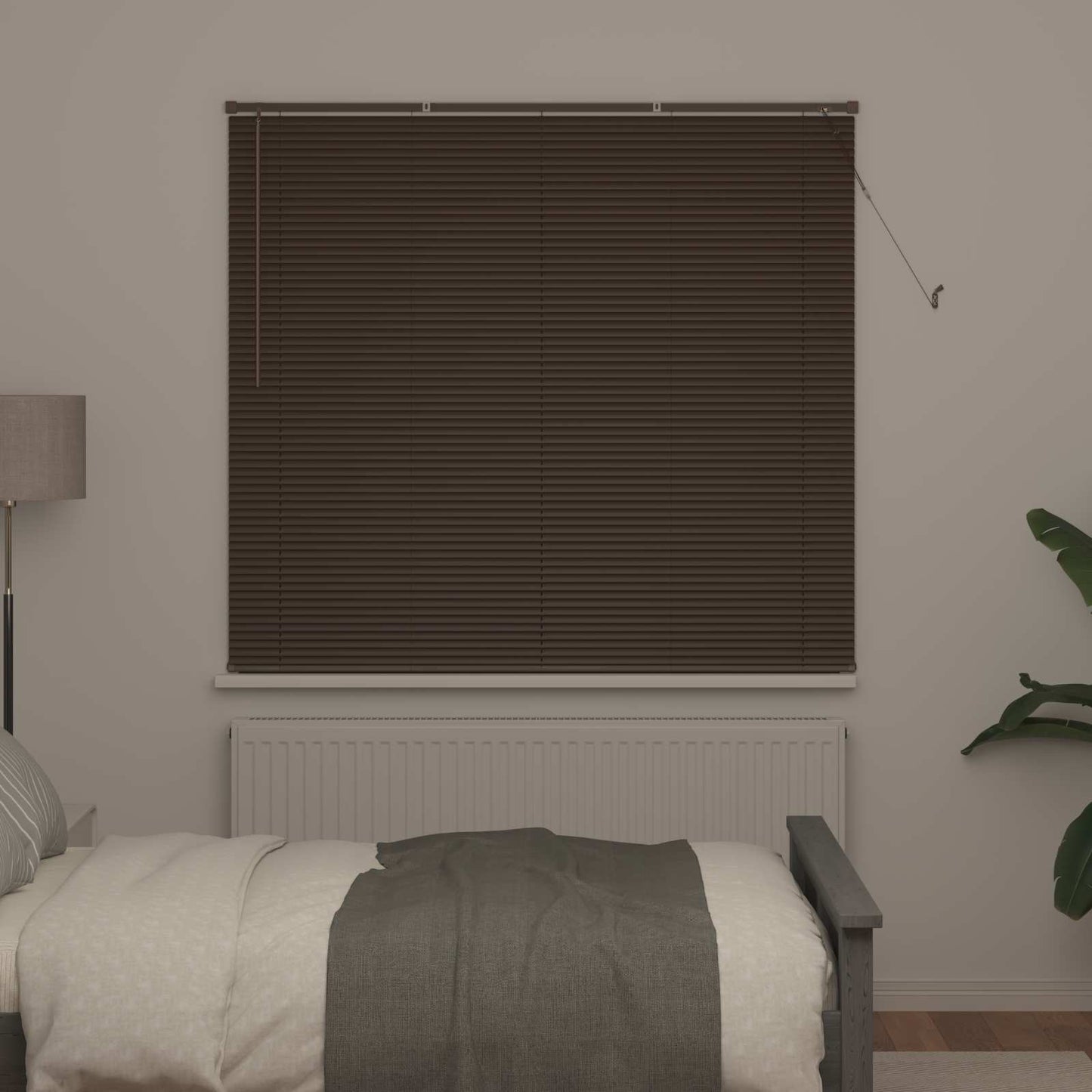 Persienner Mørk Brun med Mønster 150 x 150 cm 25 mm PVC