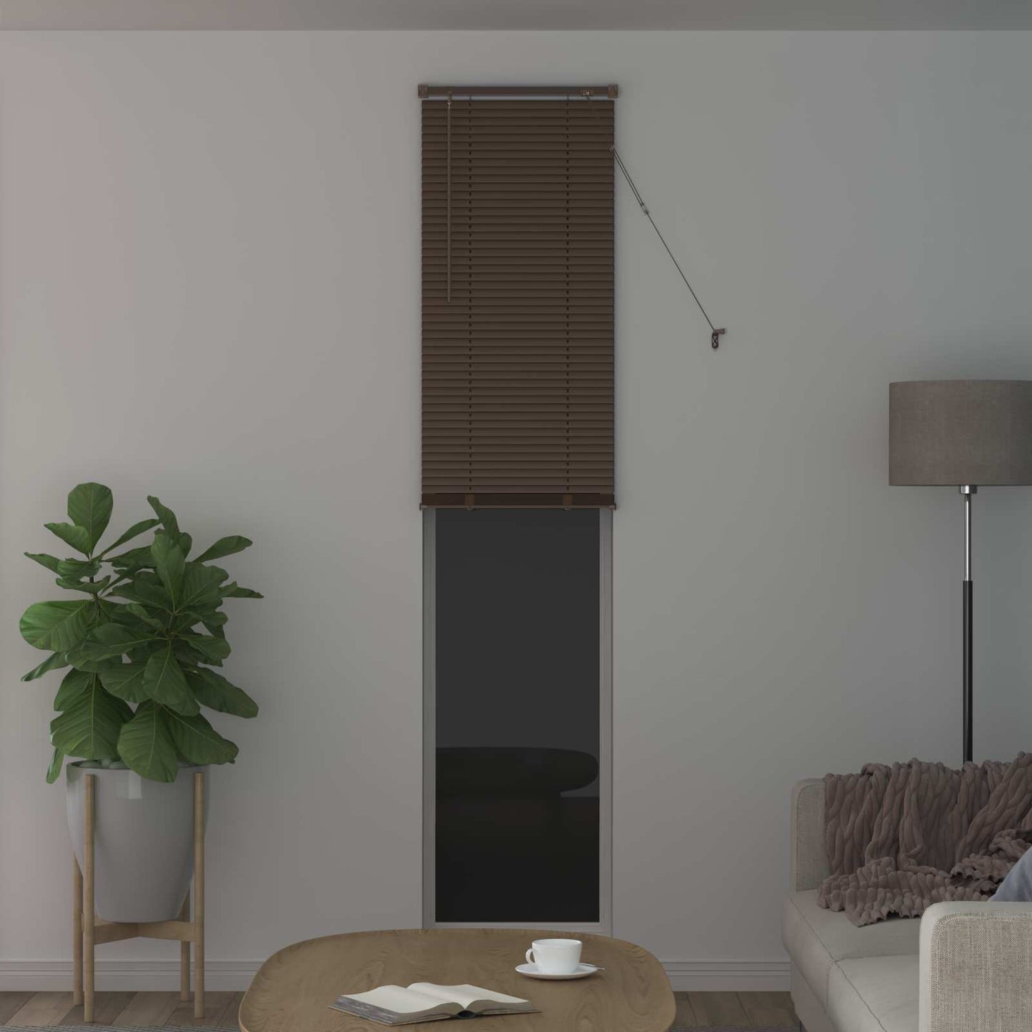 Persienner Mørk Brun med Mønster 213 x 40 cm 25 mm PVC