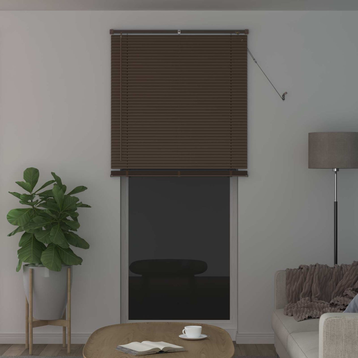 Persienner Mørk Brun med Mønster 213 x 70 cm 25 mm PVC
