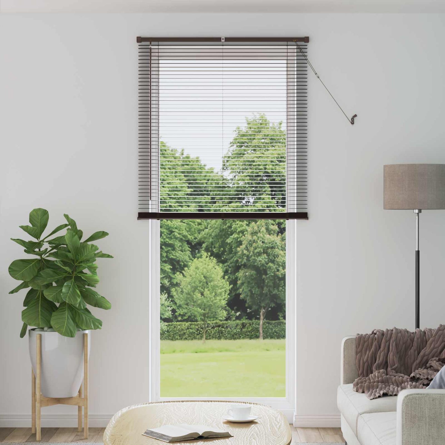 Persienner Mørk Brun med Mønster 213 x 90 cm 25 mm PVC
