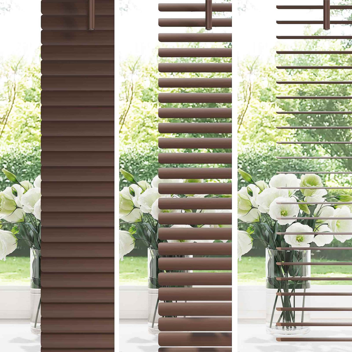 Persienner Mørk Brun med Mønster 213 x 100 cm 25 mm PVC