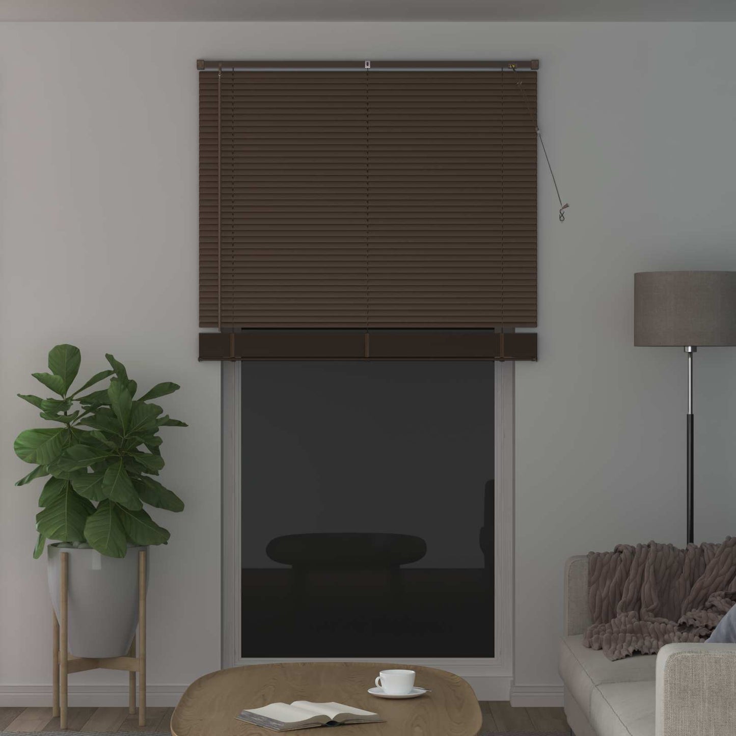 Persienner Mørk Brun med Mønster 213 x 110 cm 25 mm PVC