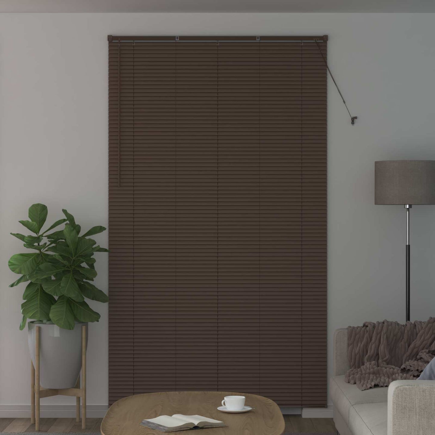 Persienner Mørk Brun med Mønster 213 x 150 cm 25 mm PVC